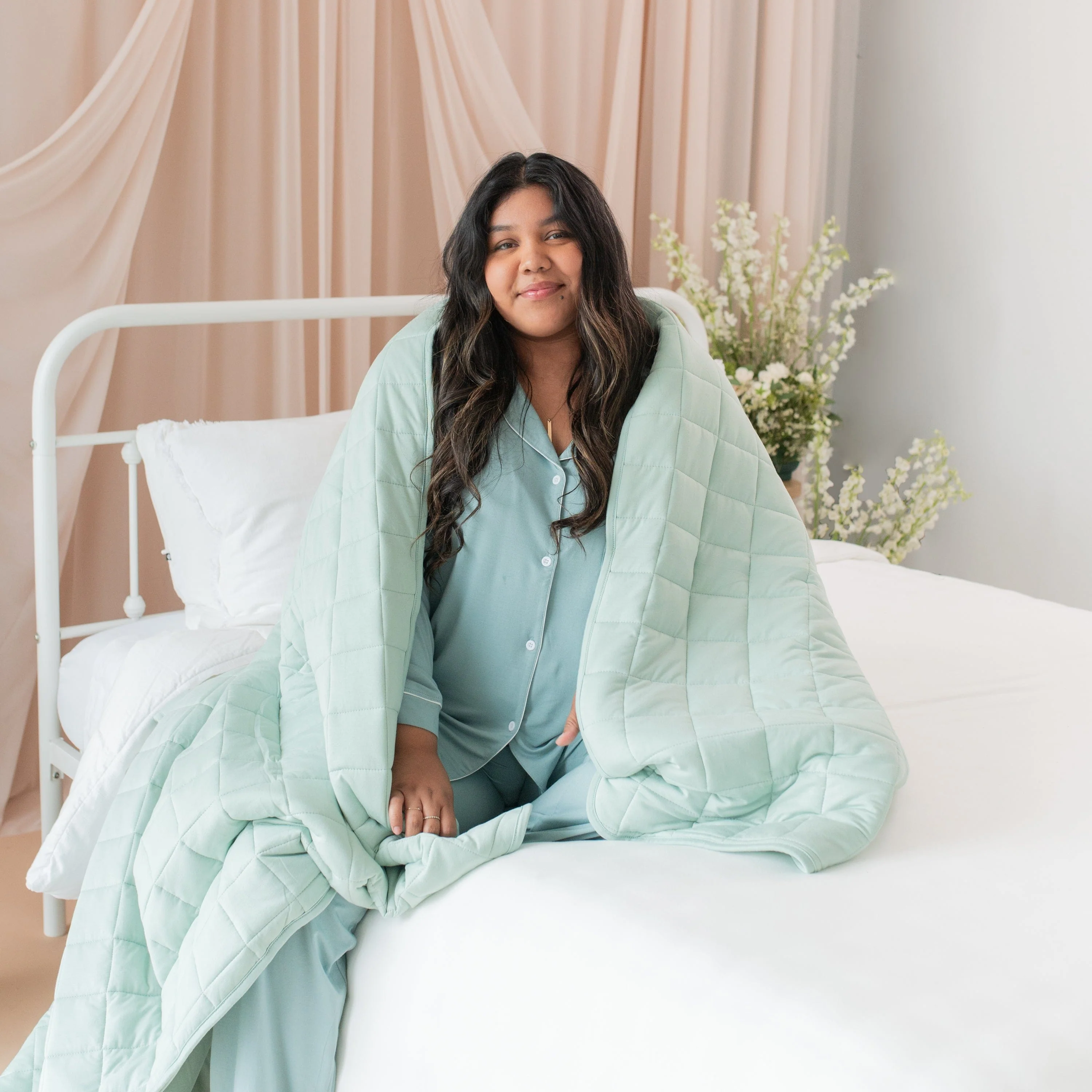 Adult Quilted Blanket in Sage 3.5 - Image 4
