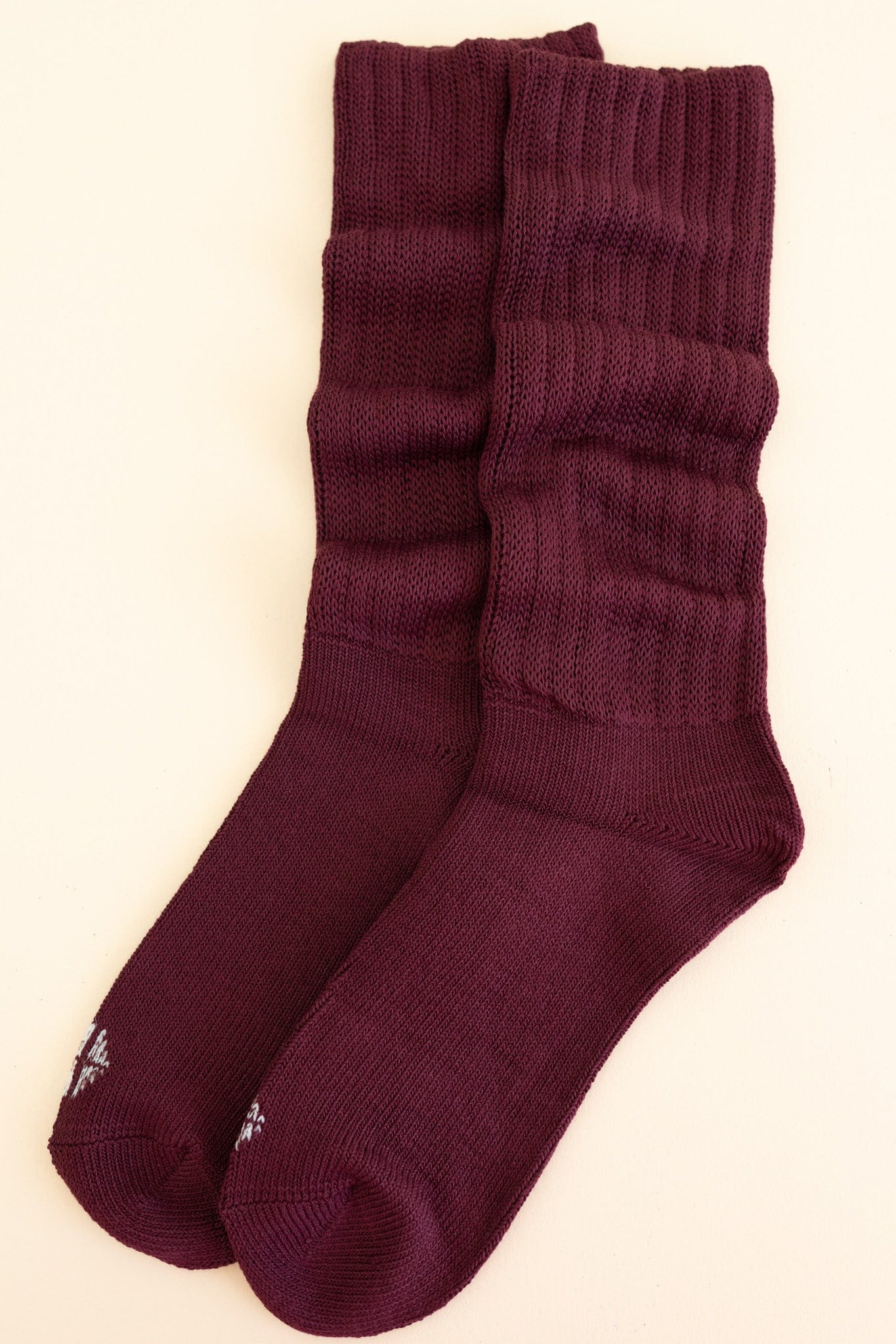 Adult Scrunch Socks in Burgundy - Image 2