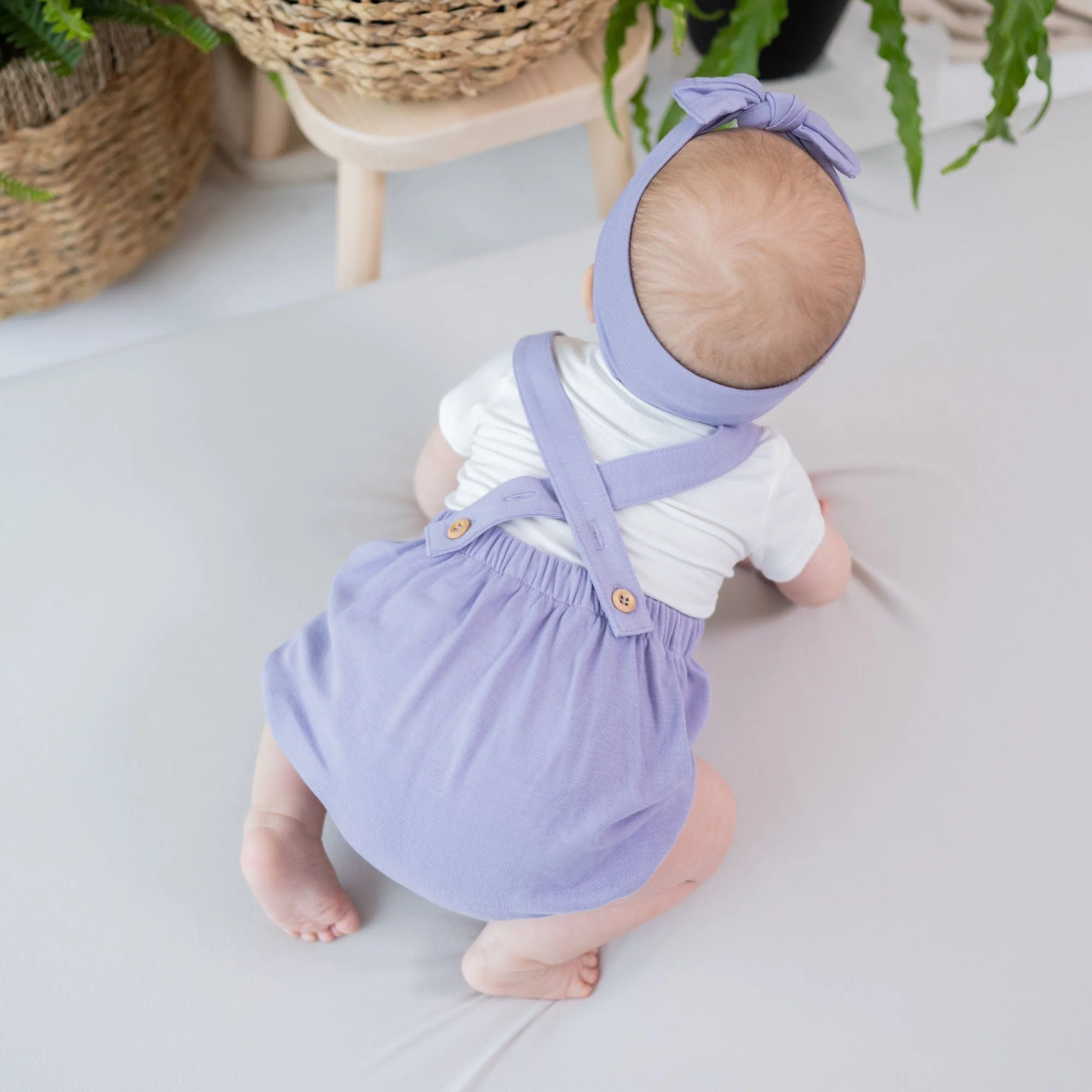 Bamboo Jersey Bubble Overall in Taro - Image 3