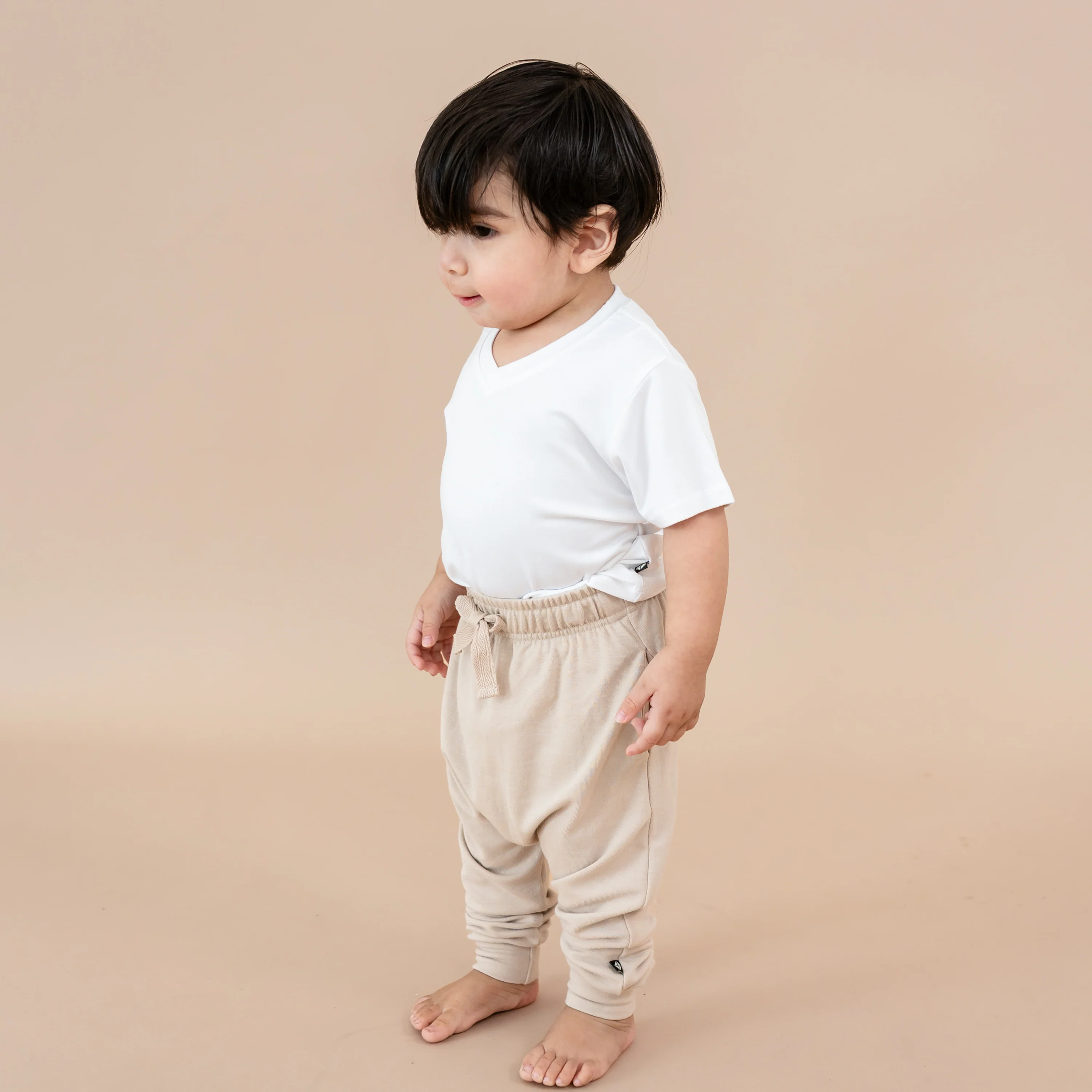 Bamboo Jersey Harem Pants in Bisque - Image 3