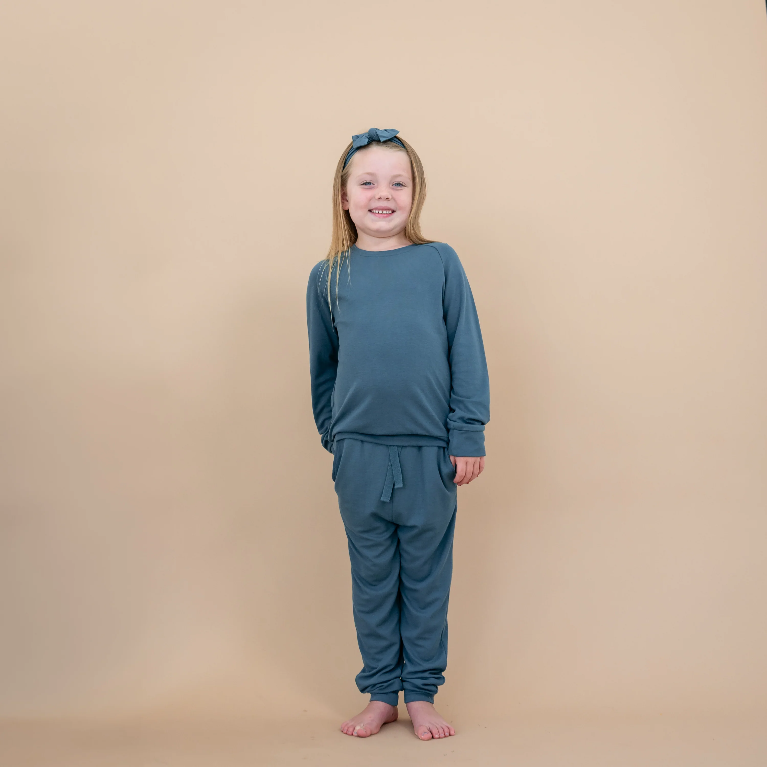 Bamboo Jersey Jogger Set in Atlantic - Image 3