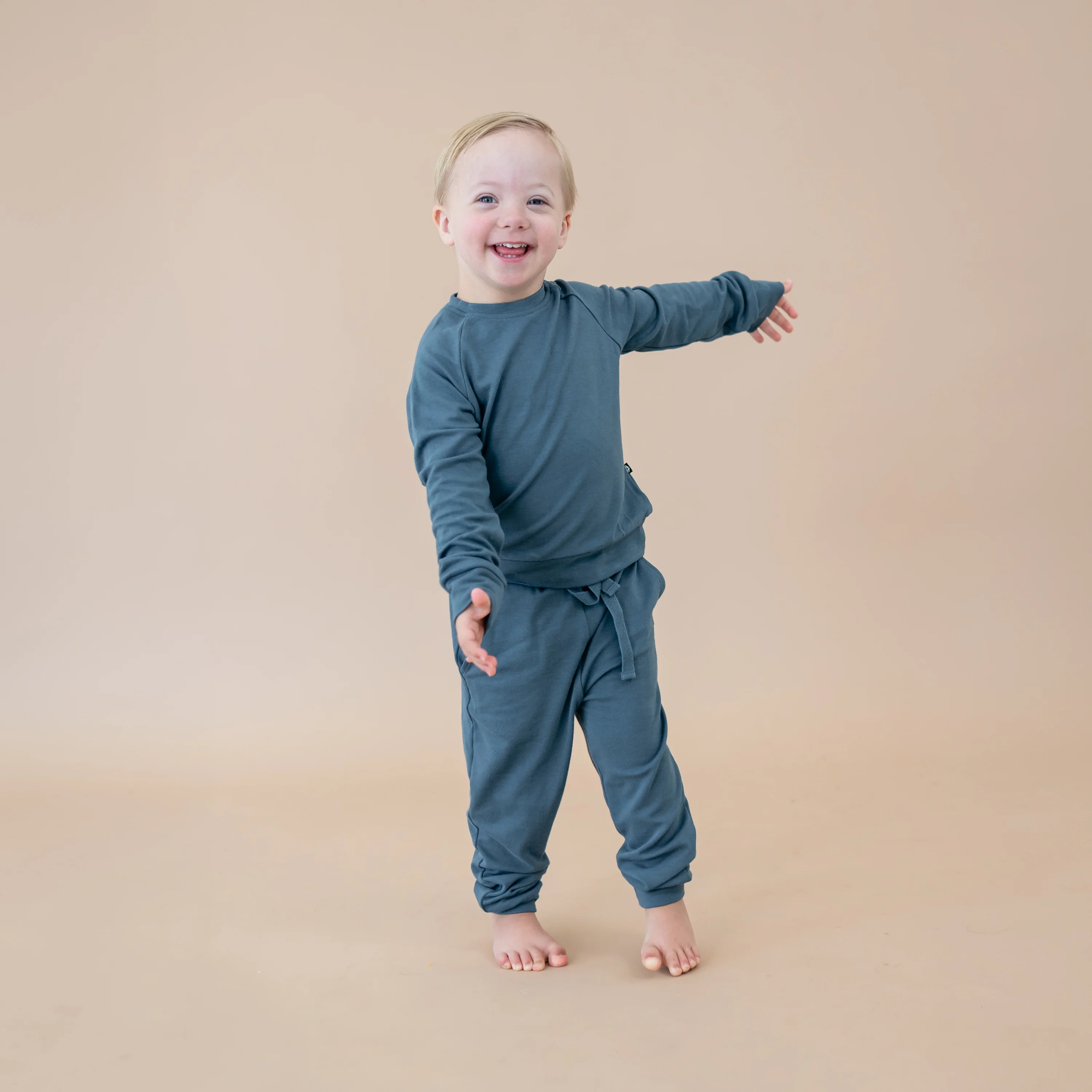 Bamboo Jersey Jogger Set in Atlantic - Image 4