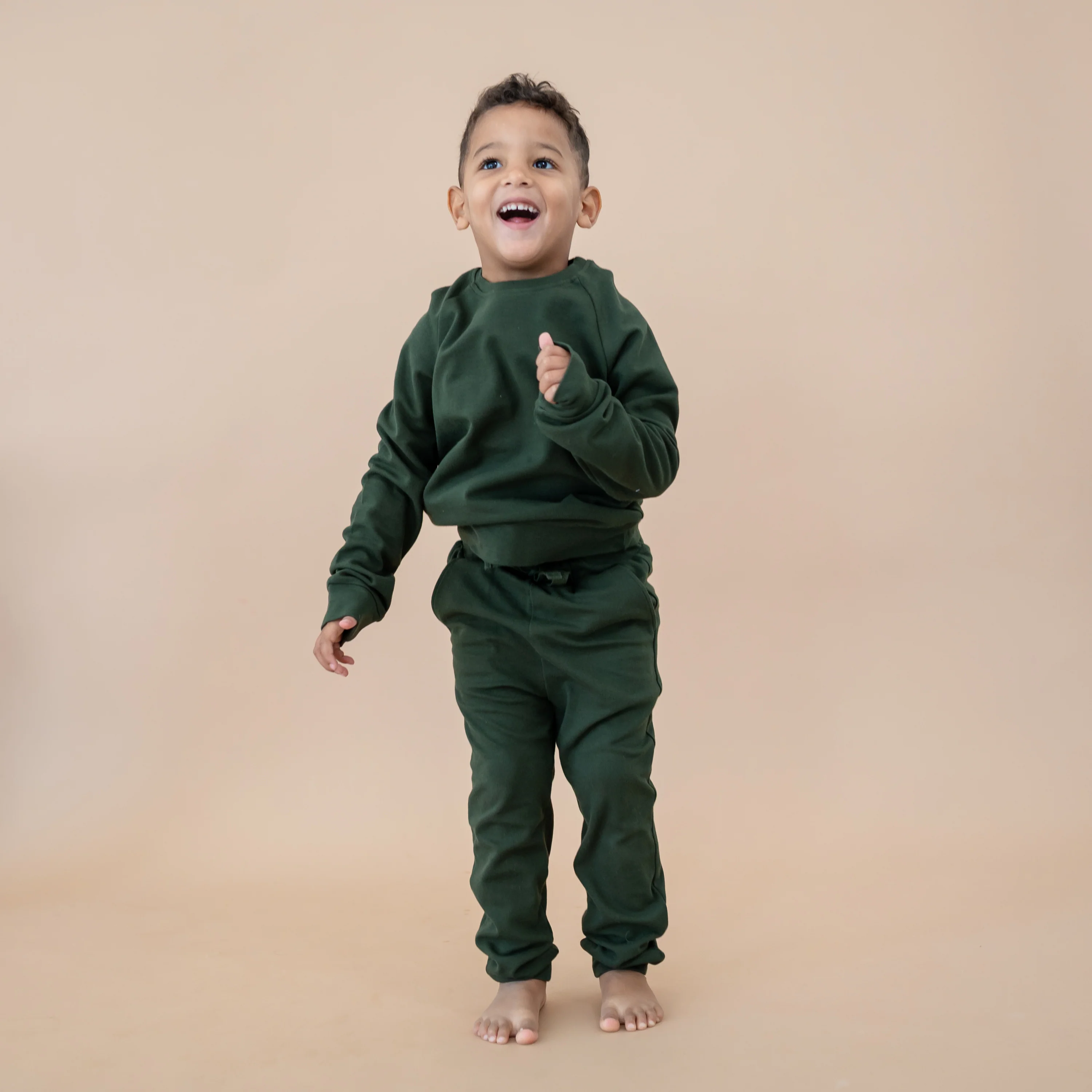Bamboo Jersey Jogger Set in Fir - Image 3