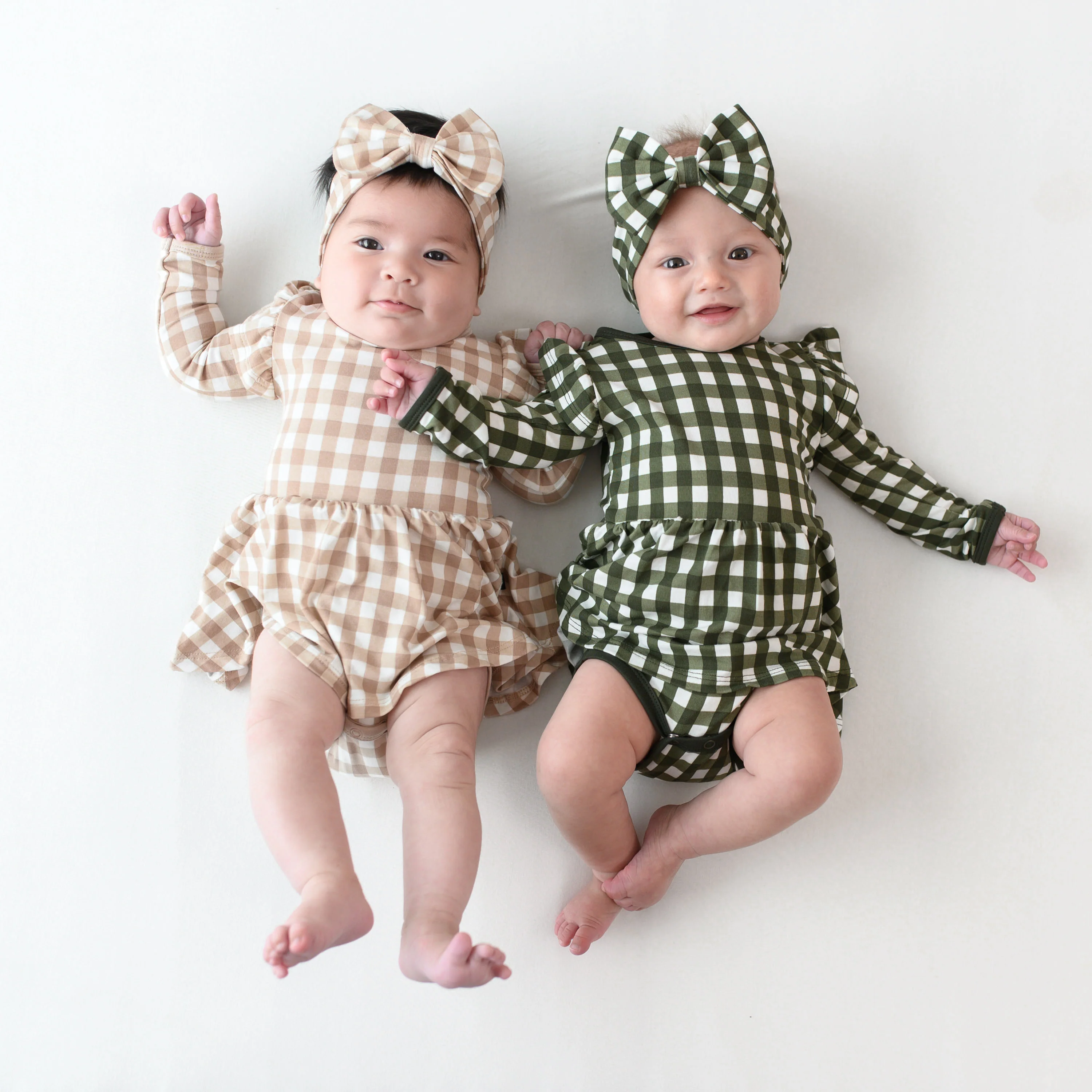 Bow Headband in Gingham Bisque - Image 4
