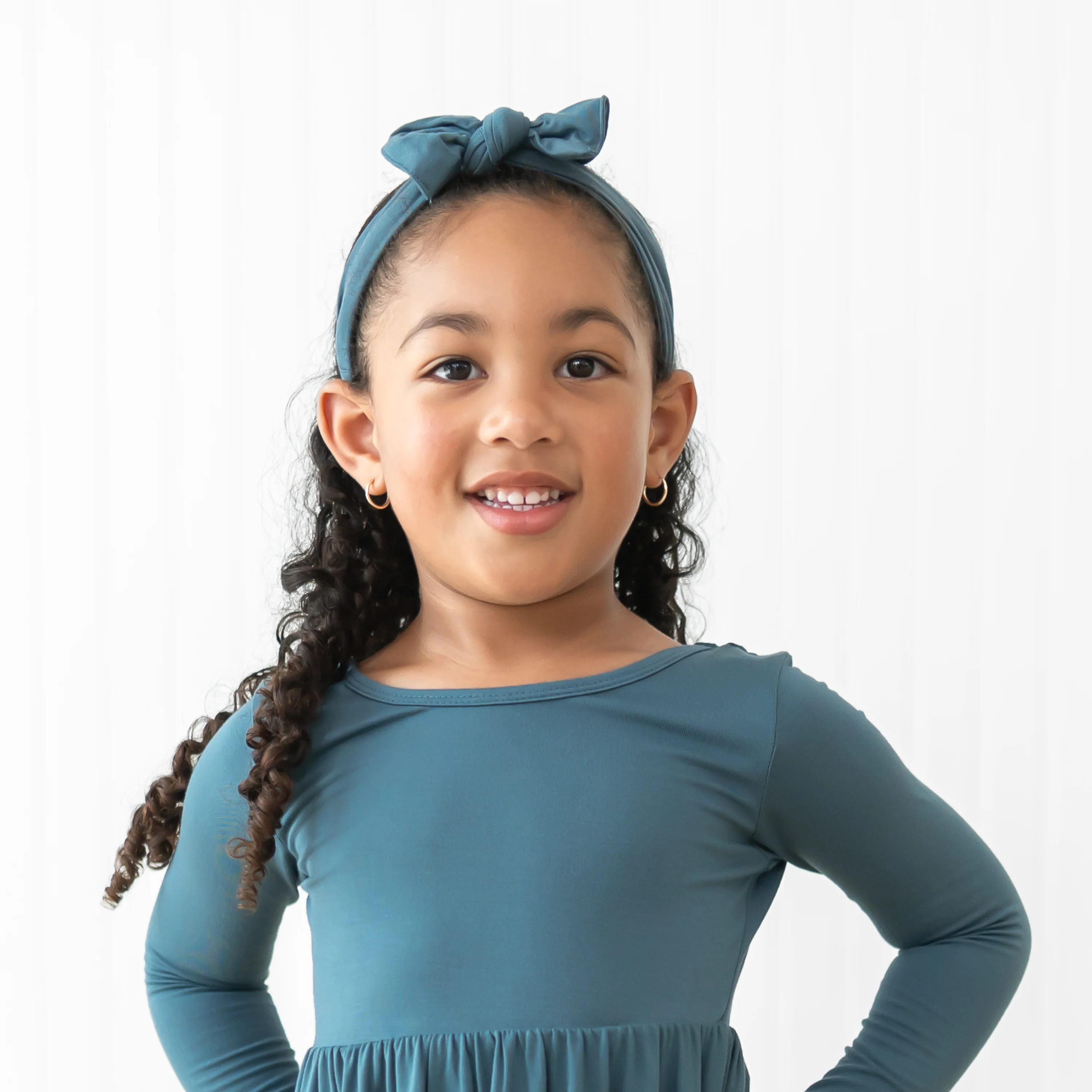 Knotted Bow Headband in Atlantic - Image 4