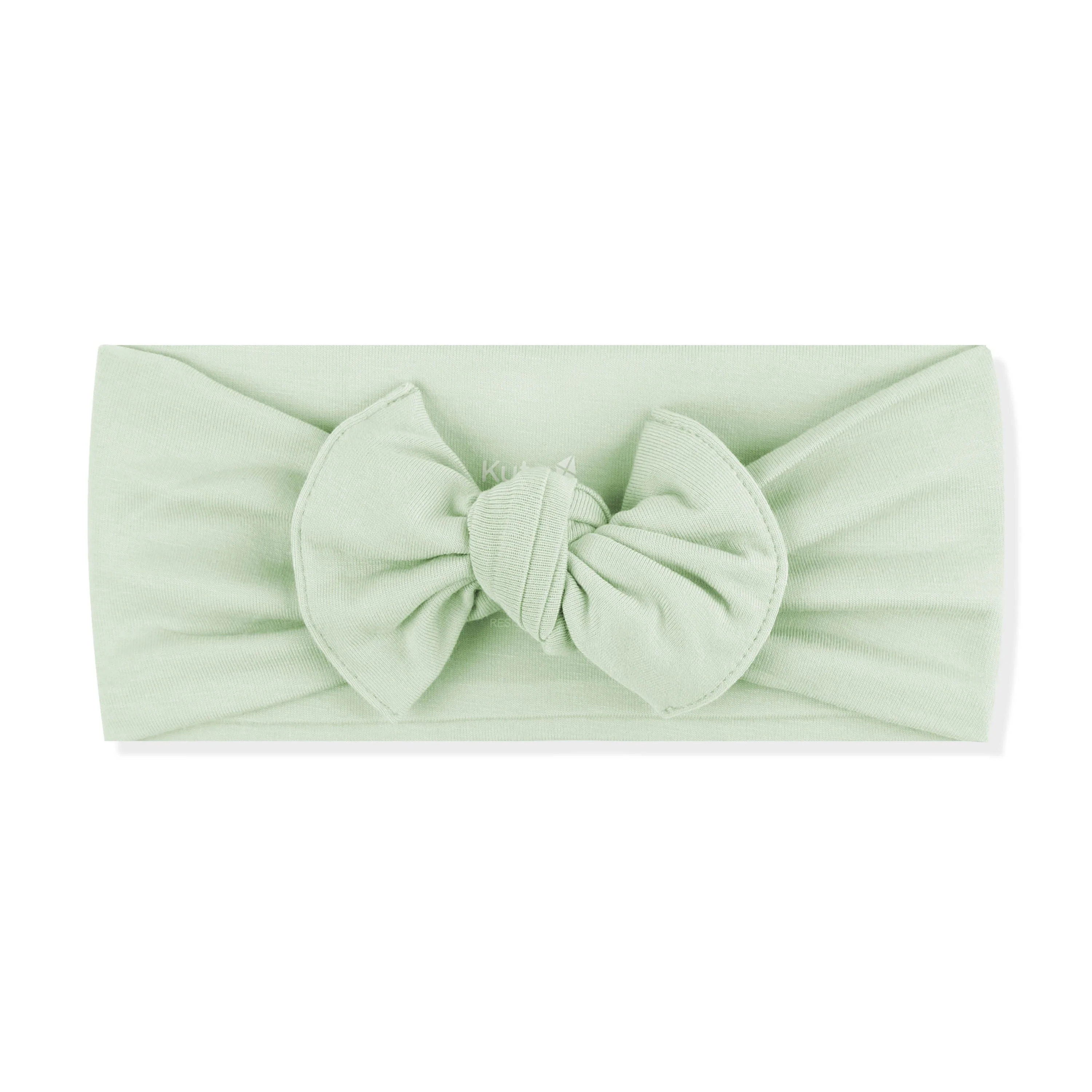 Knotted Bow Headband in Basil - Image 2
