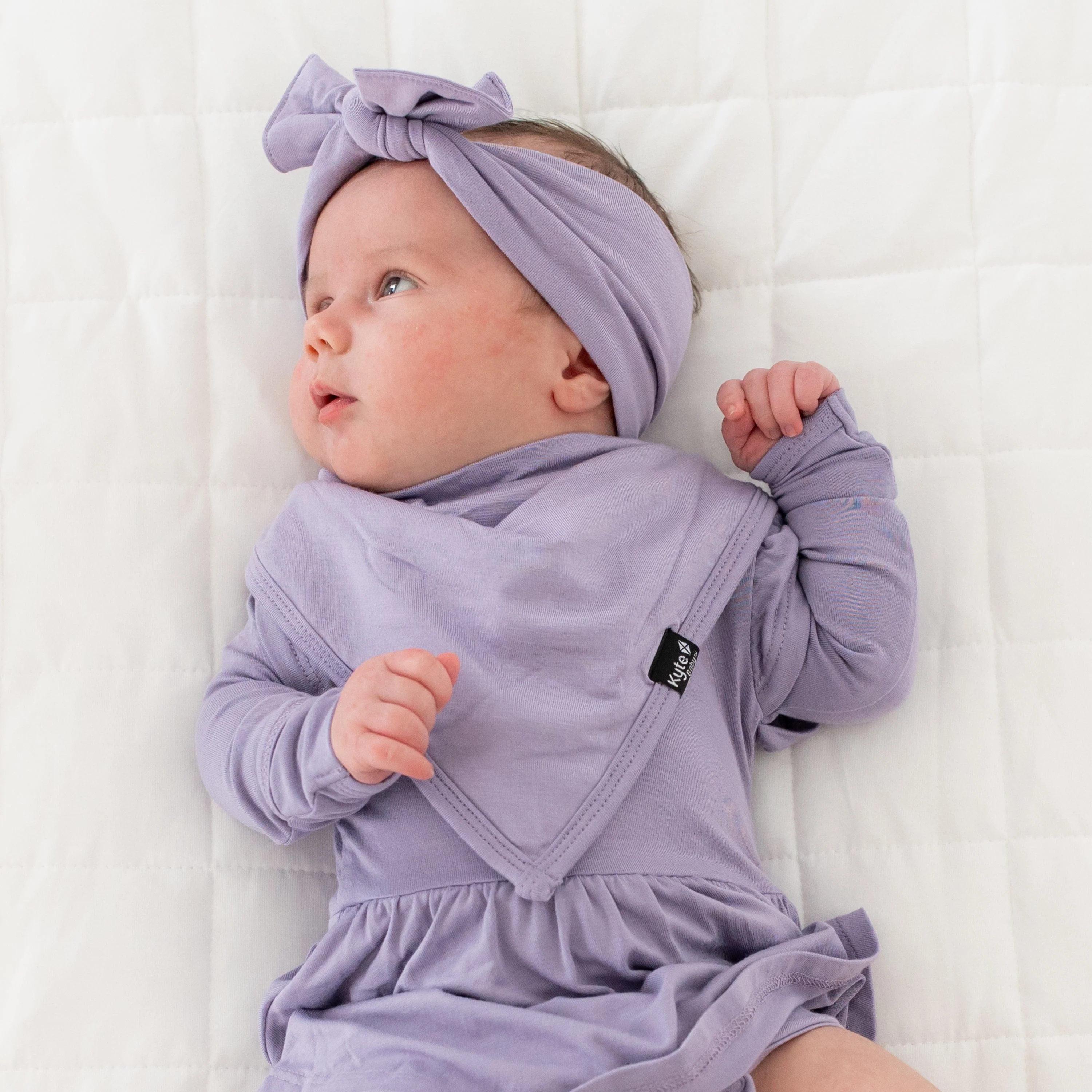 Knotted Bow Headband in Taro - Image 3