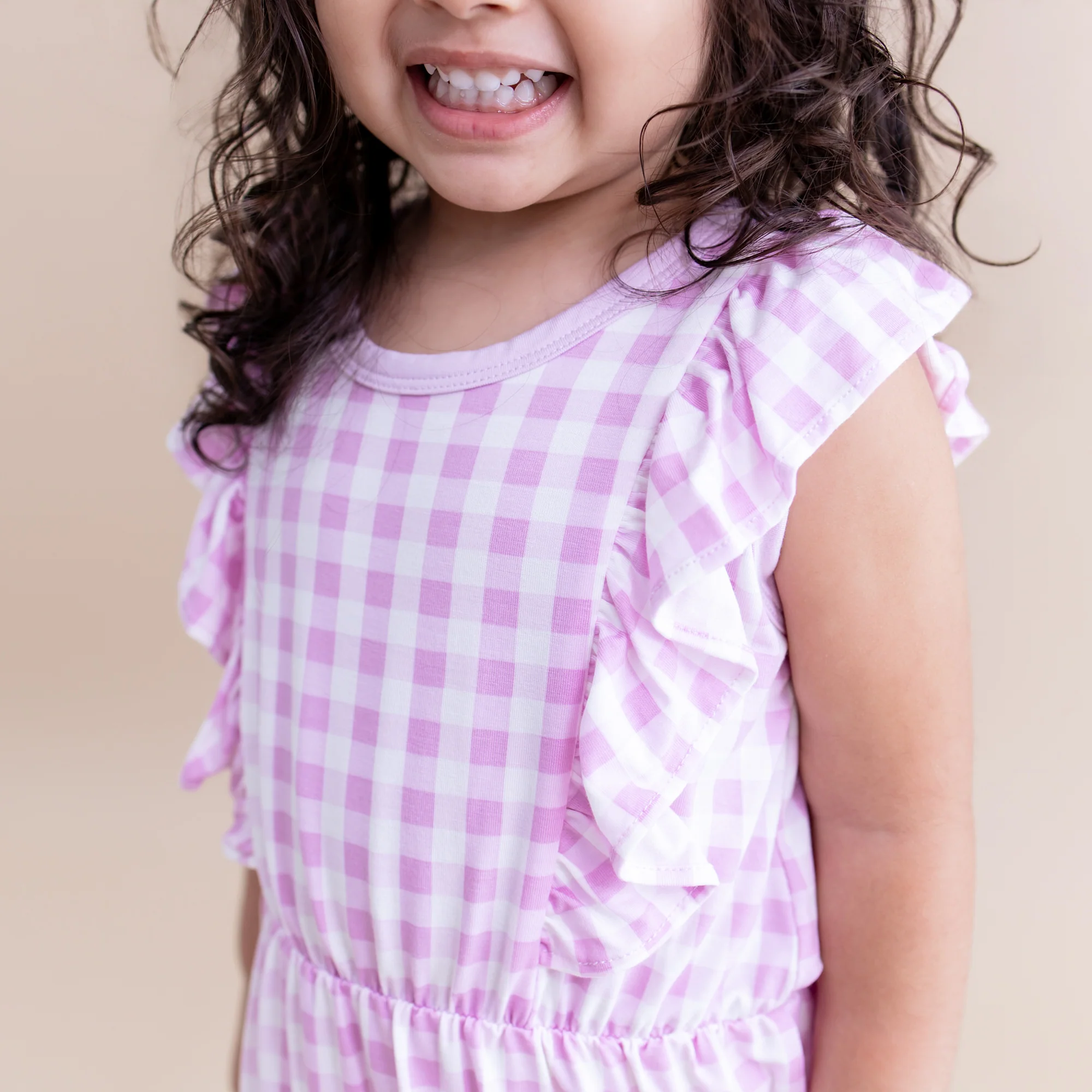 Bubble Romper in Gingham Thistle - Image 4