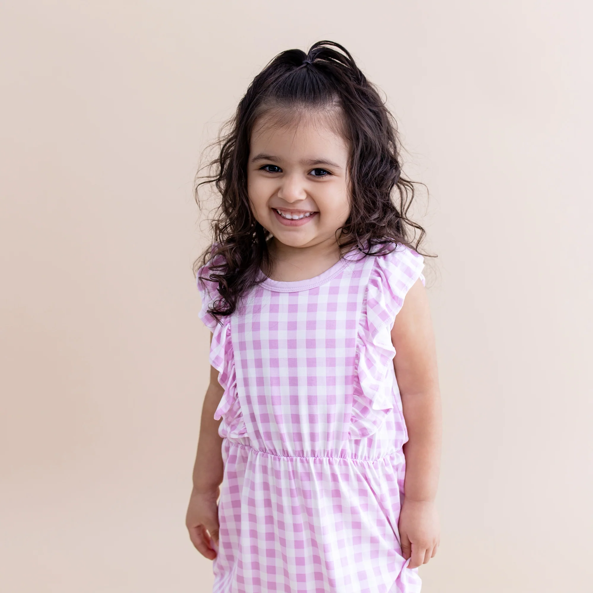 Bubble Romper in Gingham Thistle - Image 5