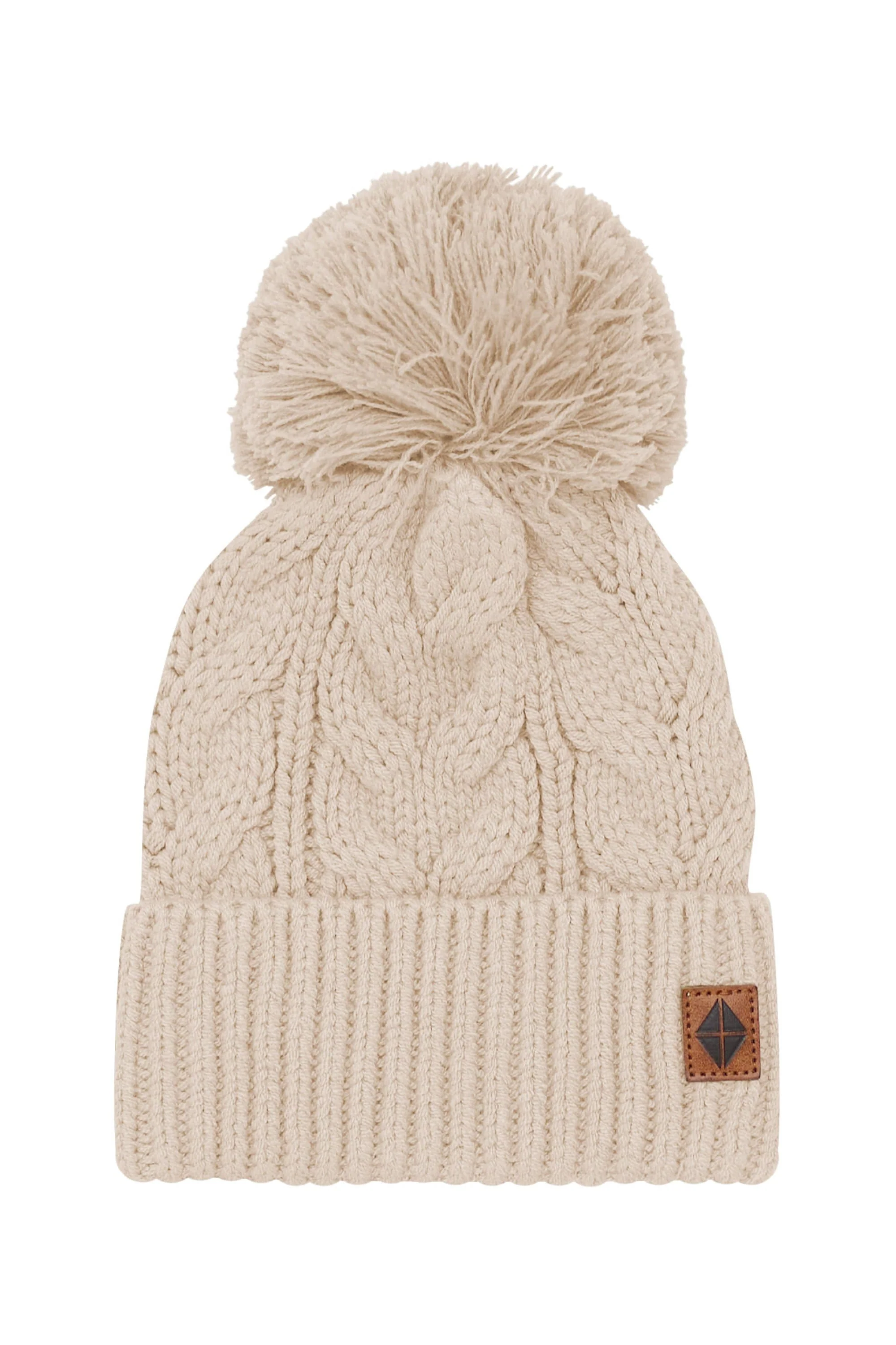 Chunky Cable Knit Beanie in Almond - Image 2