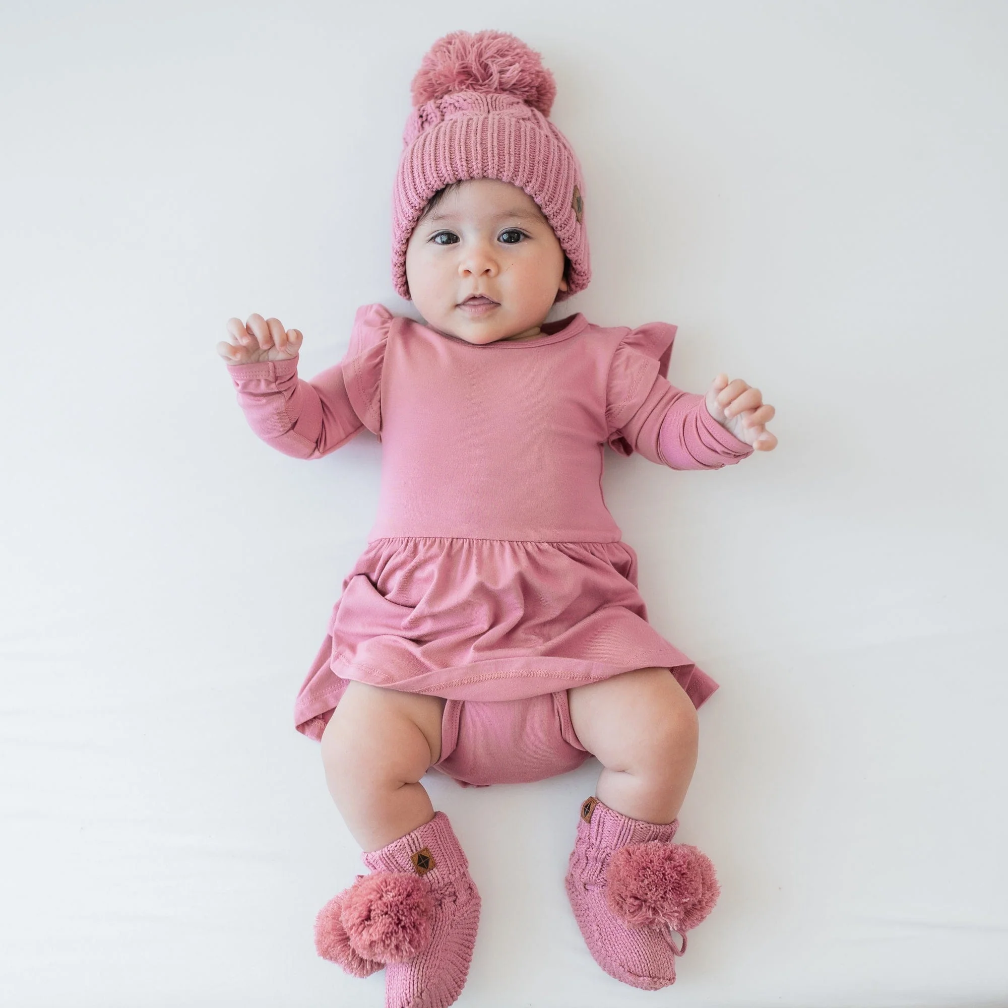 Chunky Cable Knit Beanie in Apple Blossom - Image 5
