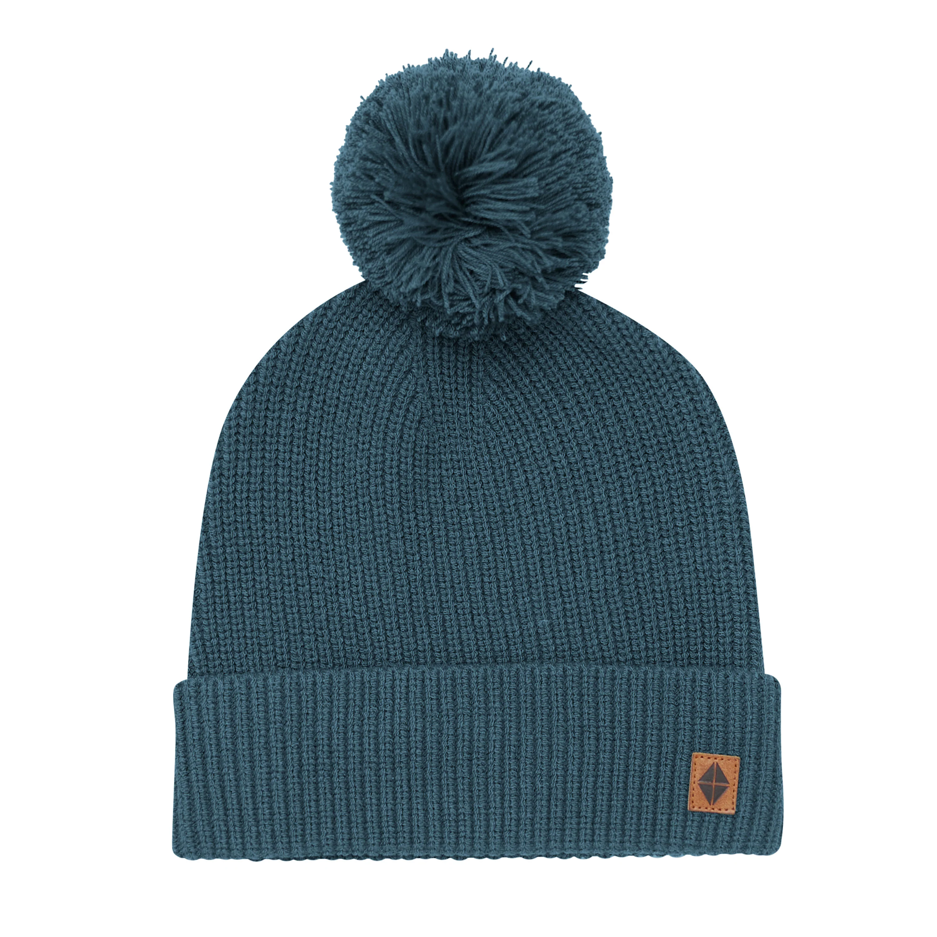 Chunky Knit Adult Pom Beanie in Atlantic - Image 2