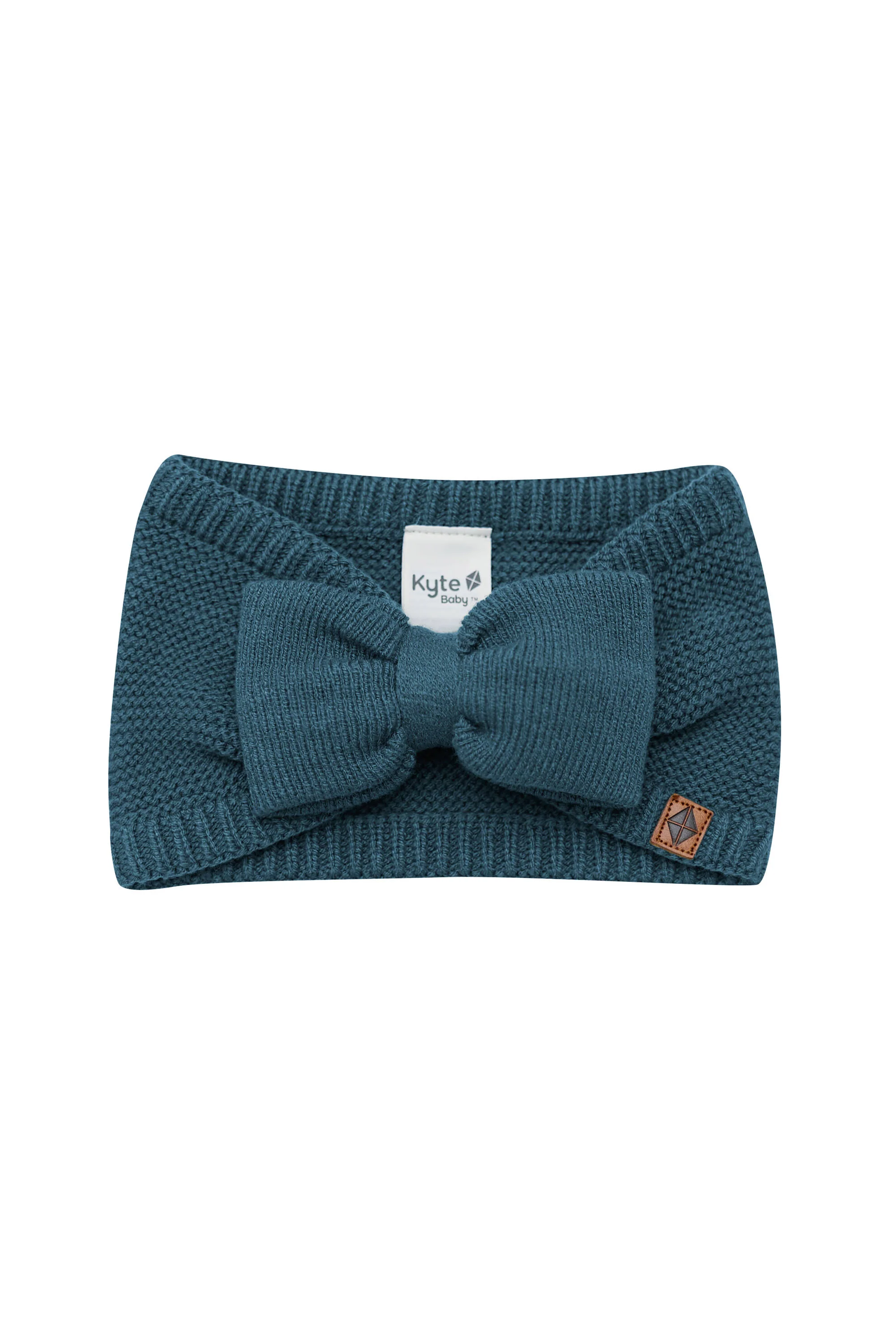 Chunky Knit Bow Headband in Atlantic - Image 2