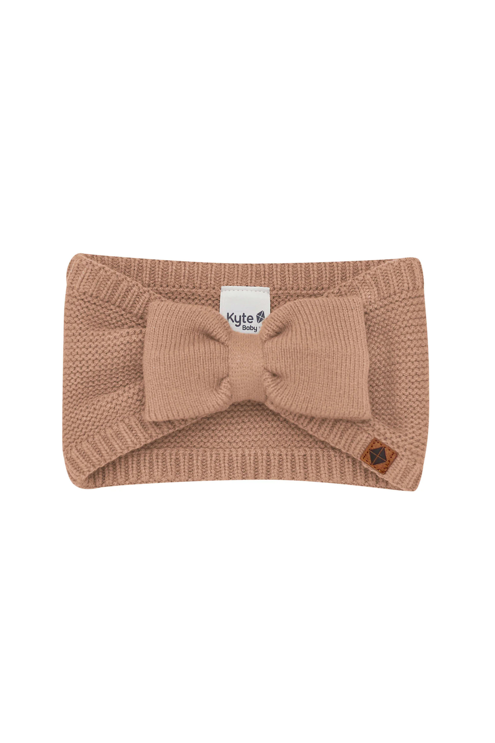 Chunky Knit Bow Headband in Latte - Image 2