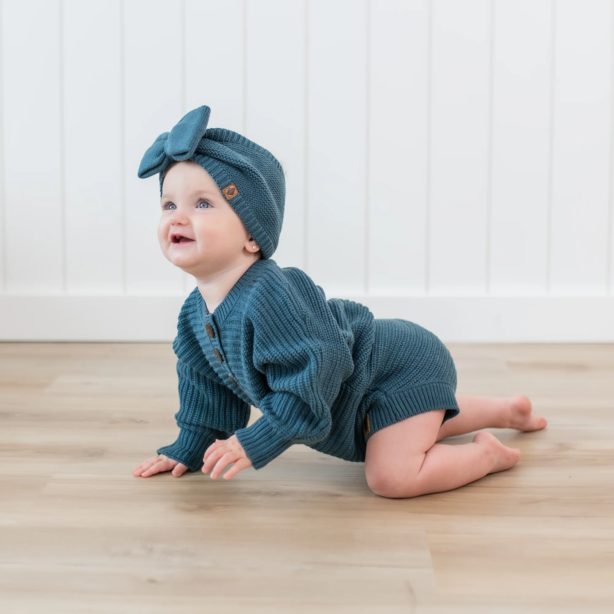Chunky Knit Romper in Atlantic - Image 4