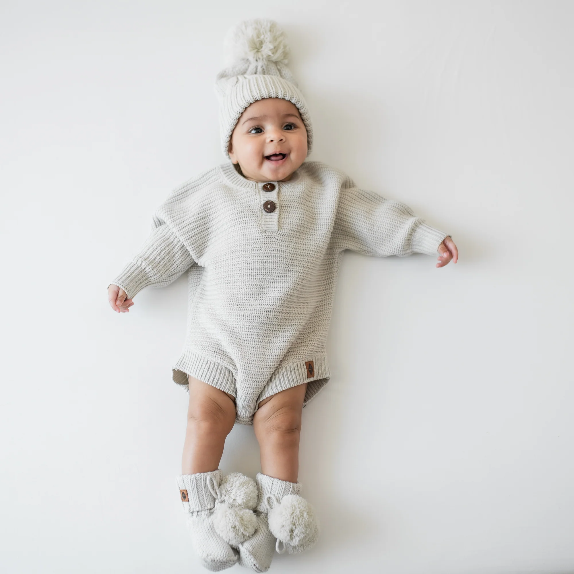 Chunky Knit Romper in Oat - Image 3