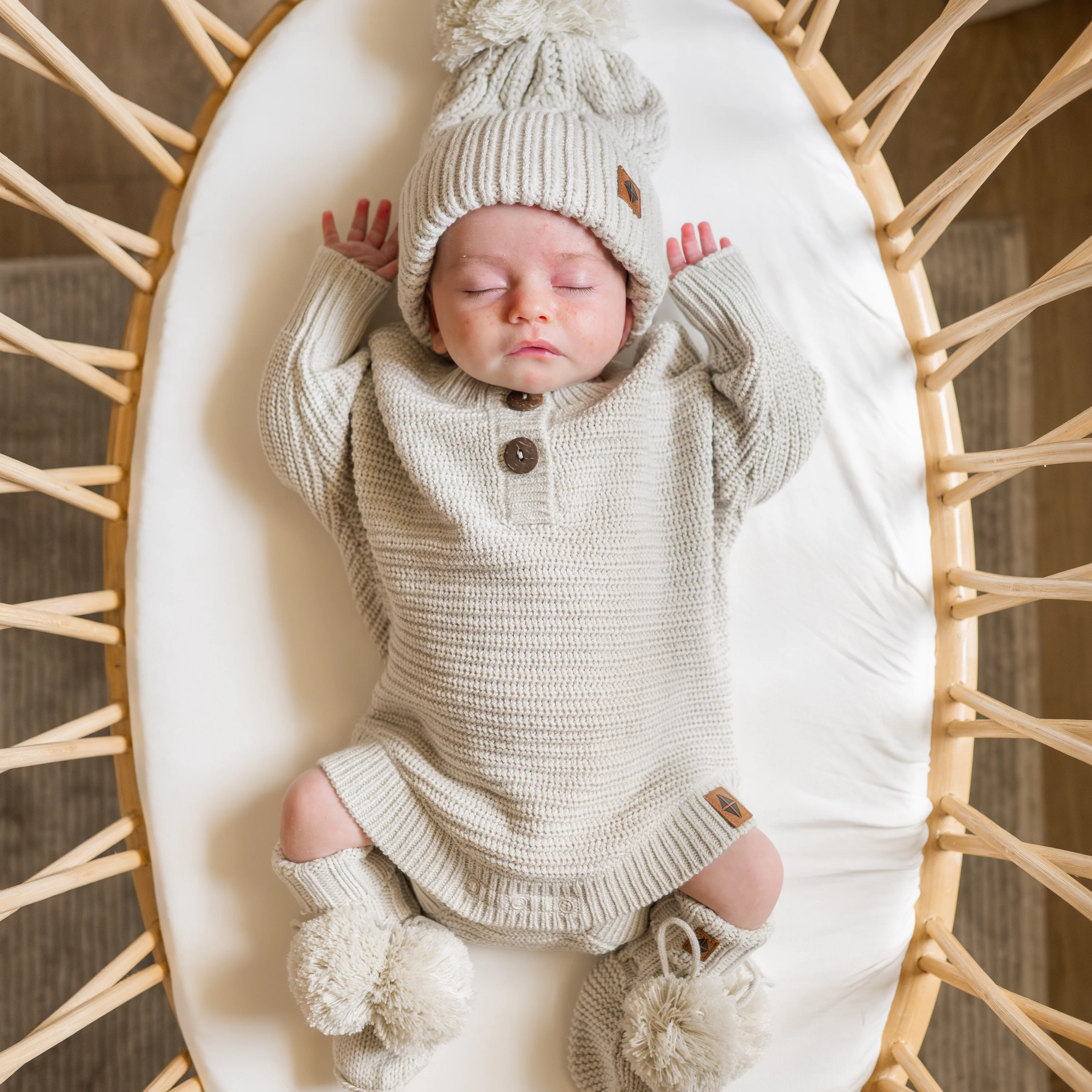 Chunky Knit Romper in Oat - Image 4