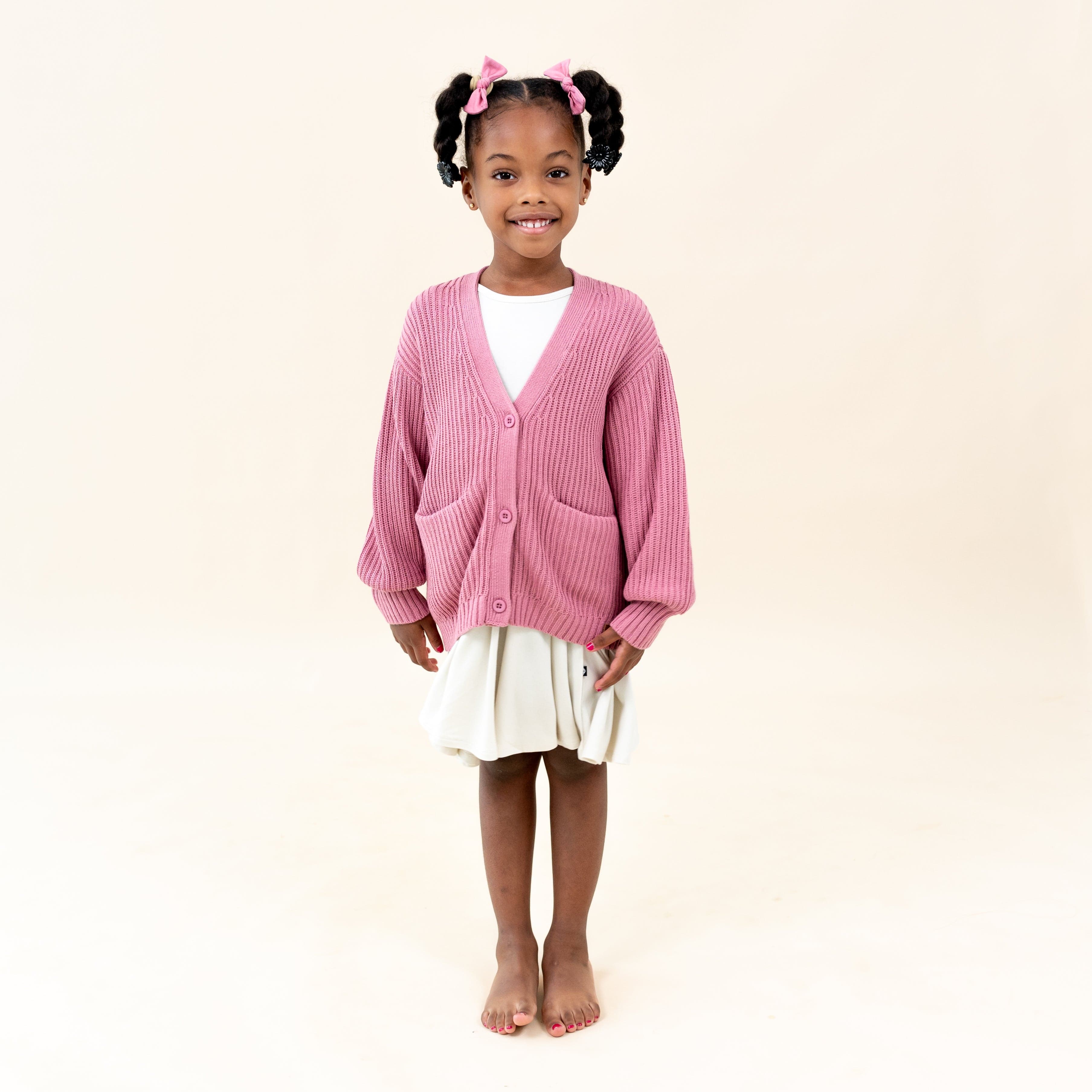 Chunky Knit Oversized Cardigan in Apple Blossom - Image 3
