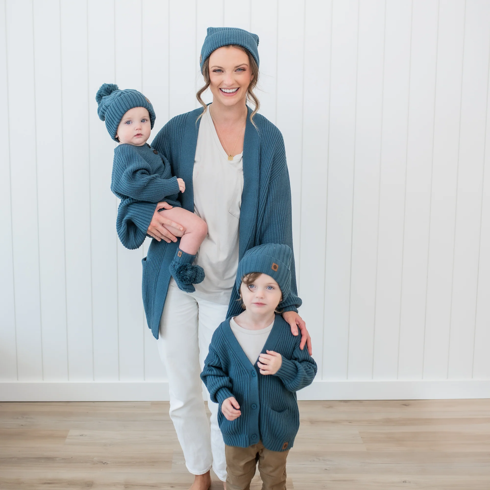 Chunky Knit Oversized Cardigan in Atlantic - Image 3
