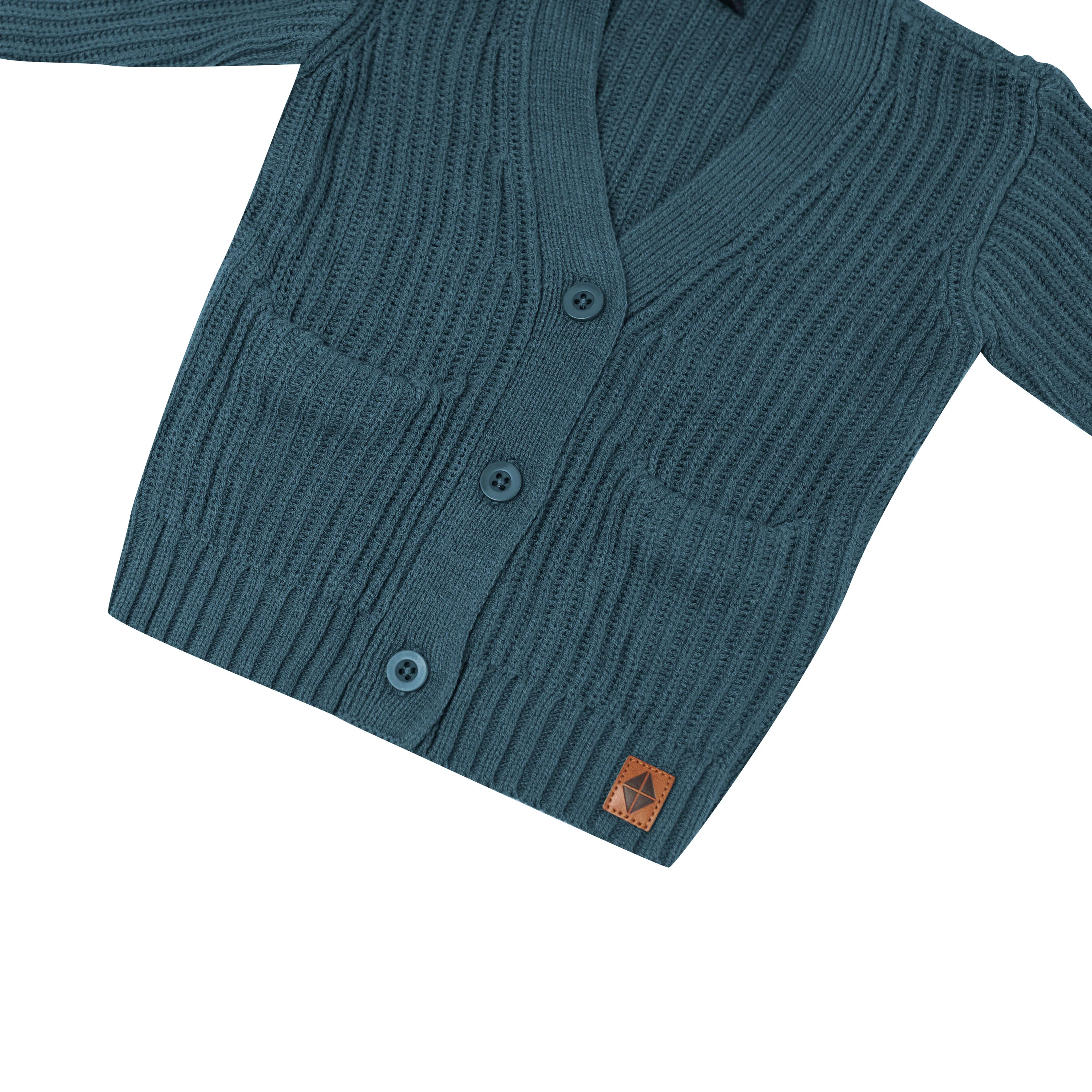 Chunky Knit Oversized Cardigan in Atlantic - Image 5