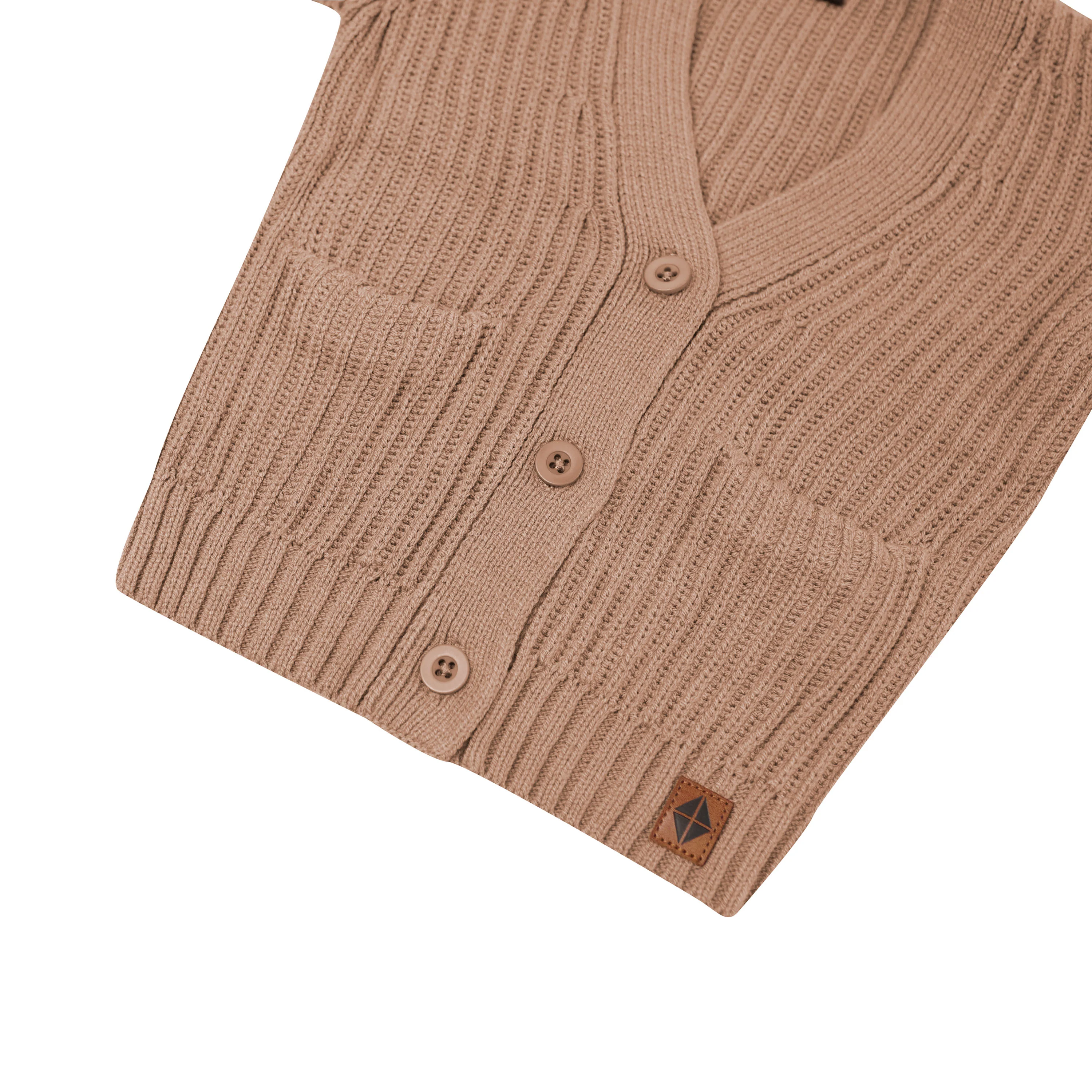 Chunky Knit Oversized Cardigan in Latte - Image 6