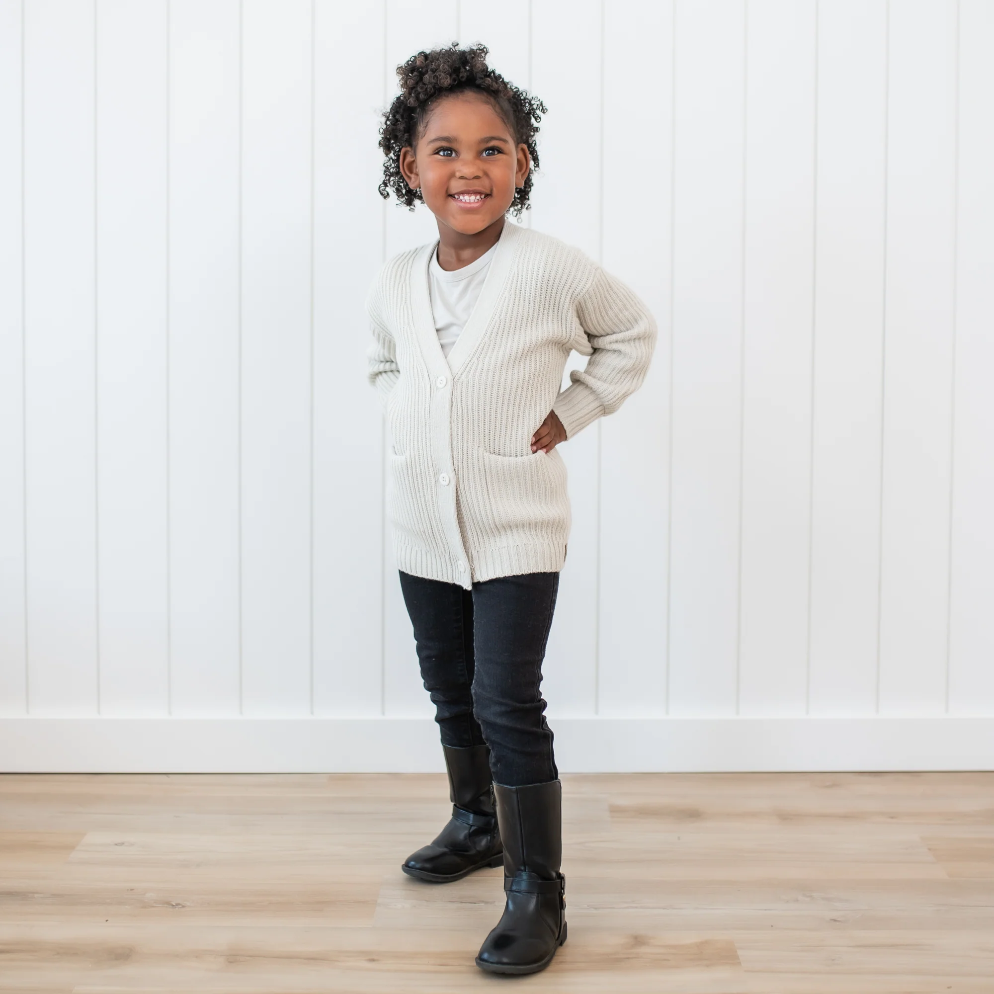 Chunky Knit Oversized Cardigan in Oat - Image 6