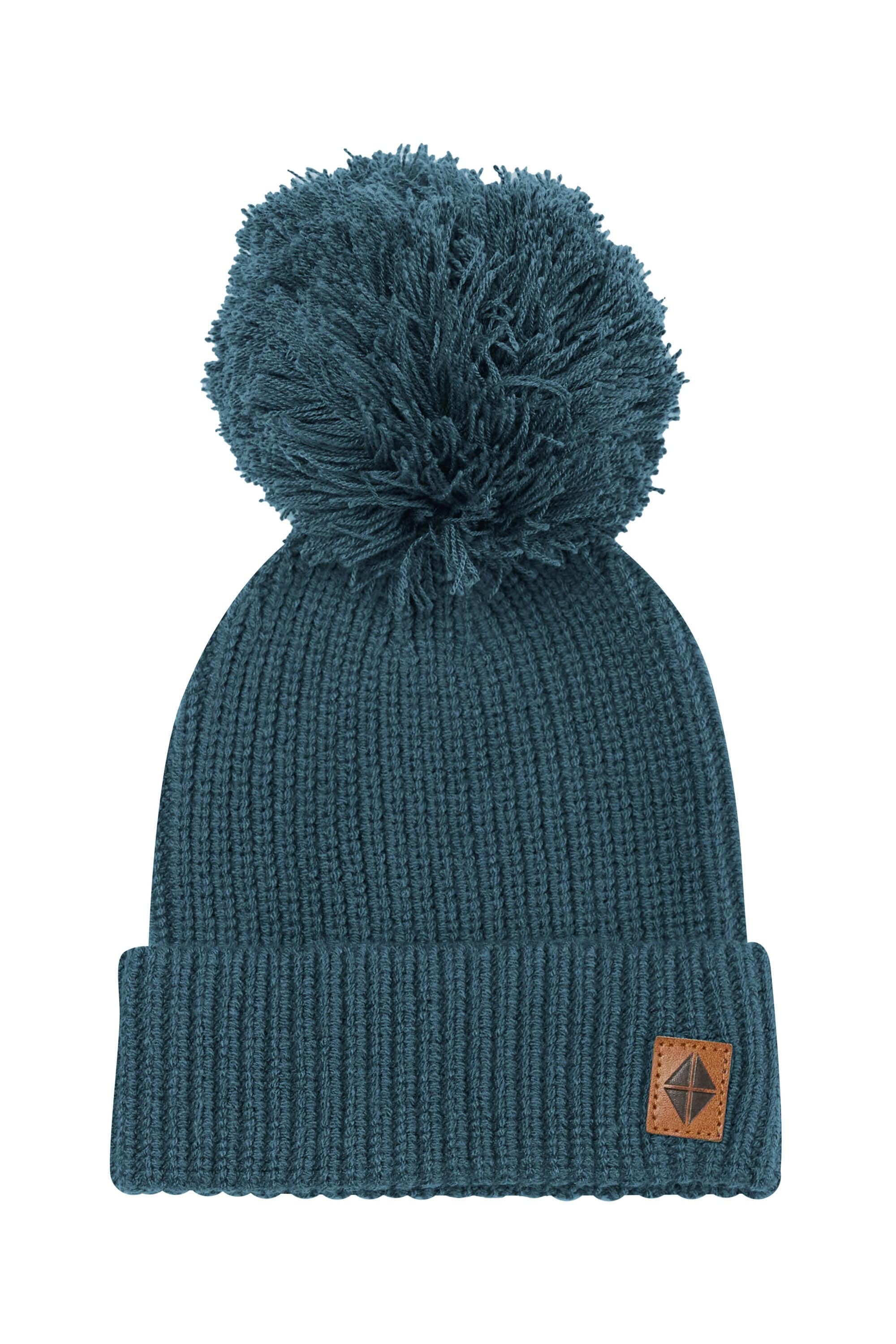Chunky Knit Pom Beanie in Atlantic - Image 2