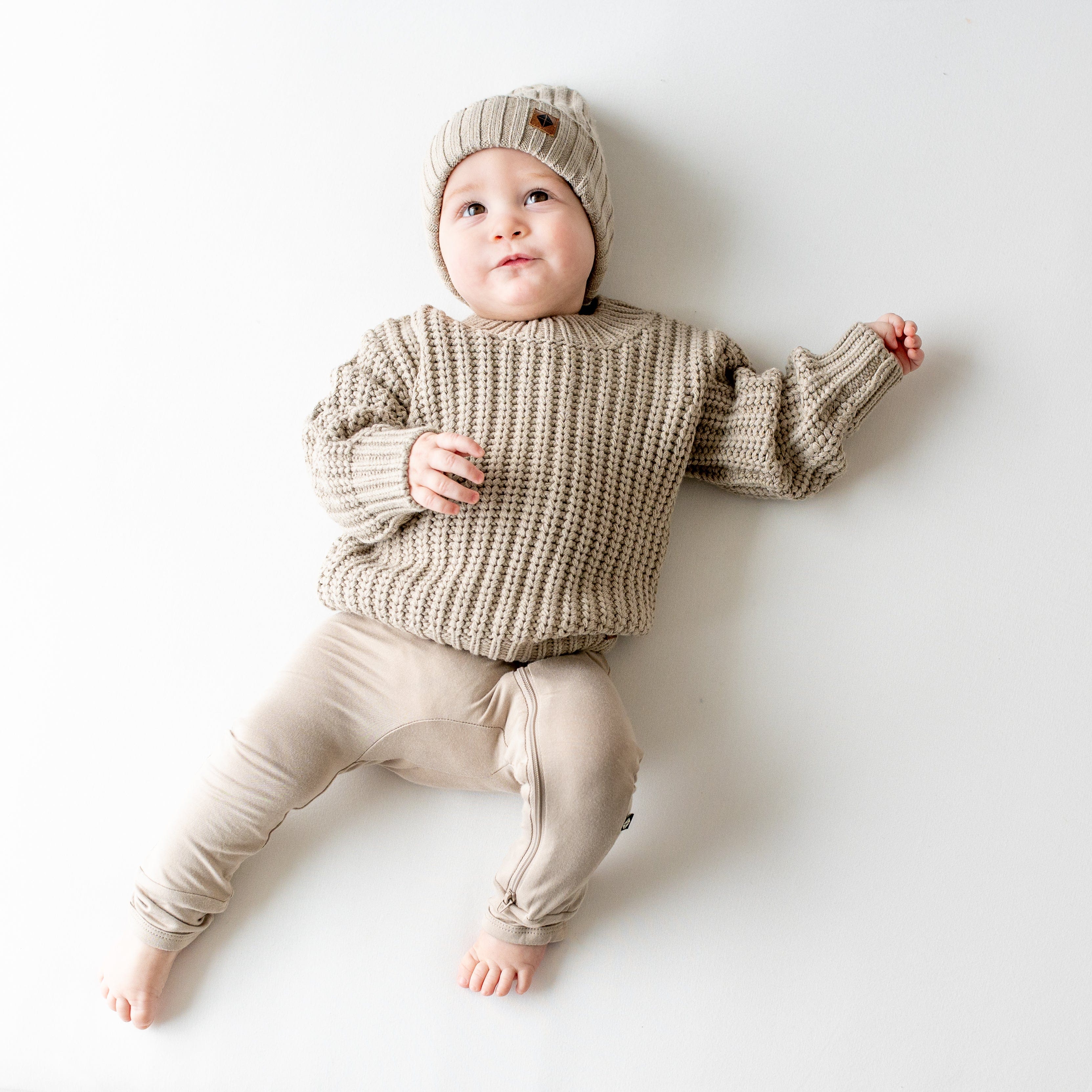Chunky Knit Sweater in Almond - Image 4