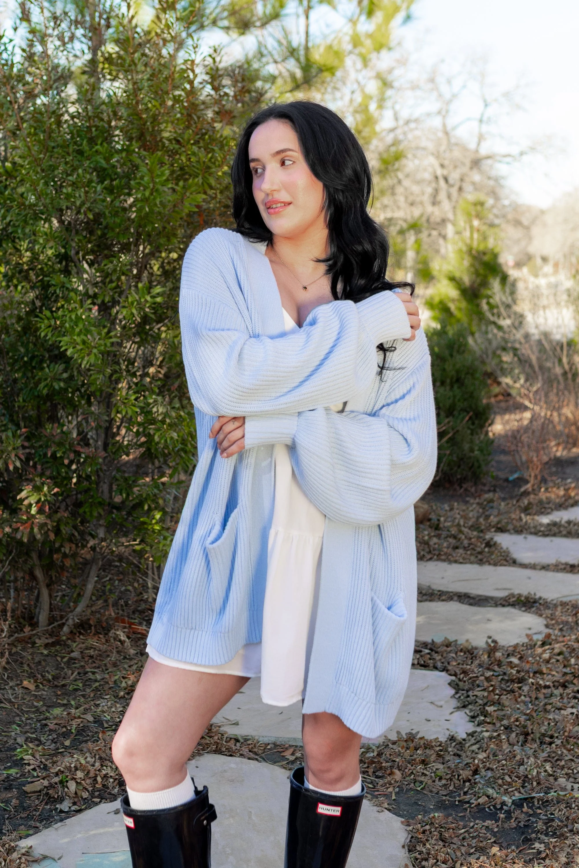 Chunky Knit Women's Oversized Cardigan in Breeze - Image 5