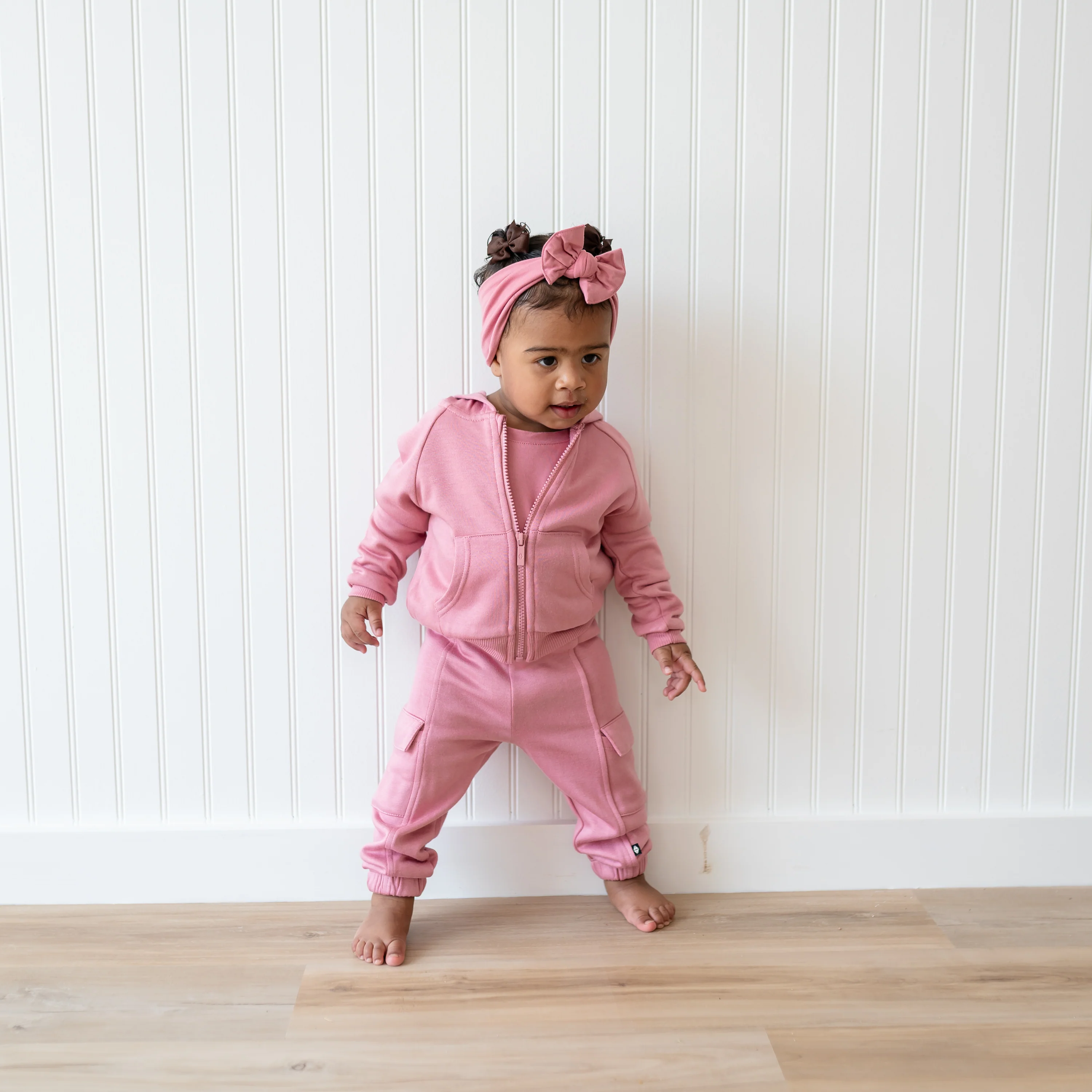 Fleece Cargo Pants in Apple Blossom - Image 4