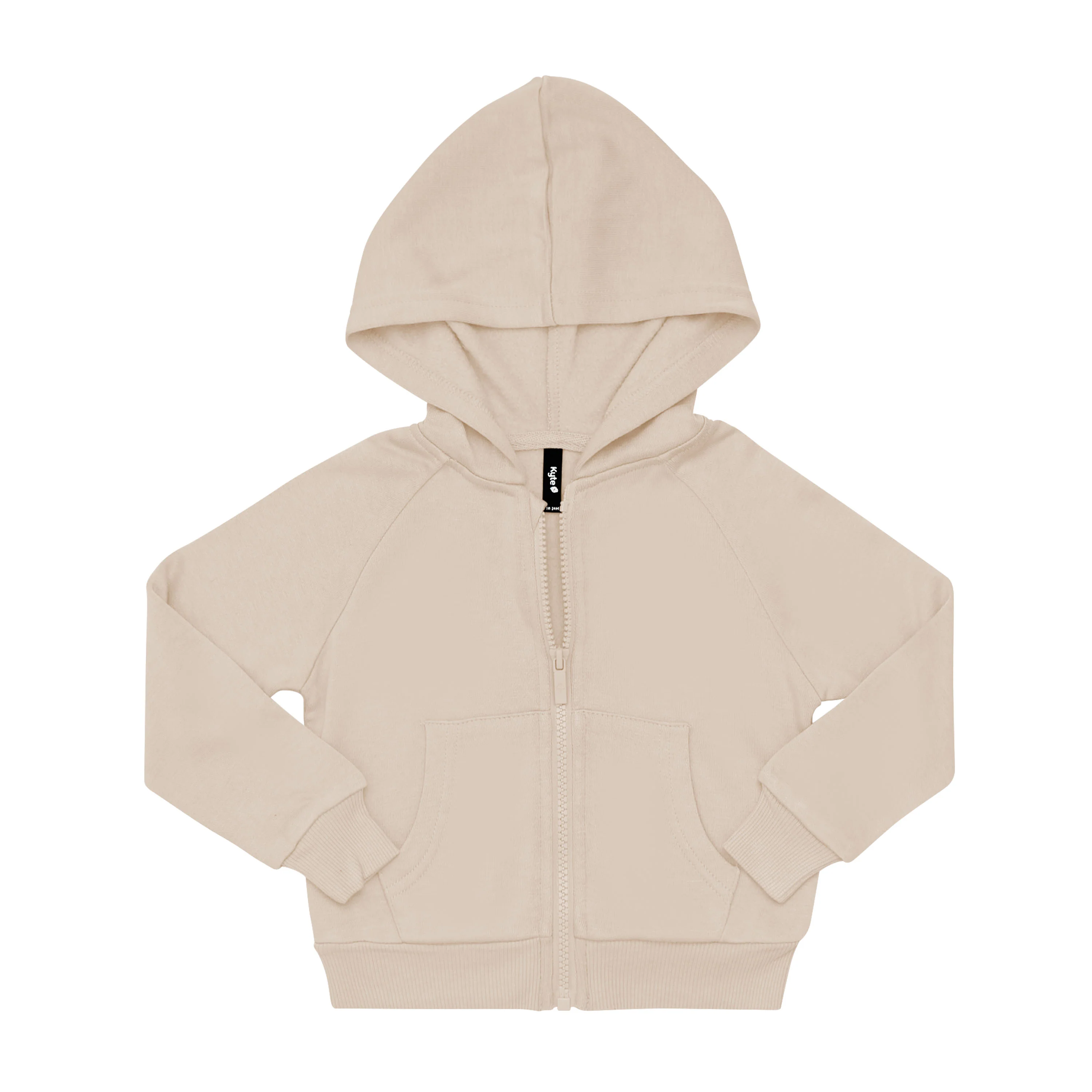Fleece Zip Up Hoodie in Almond - Image 7