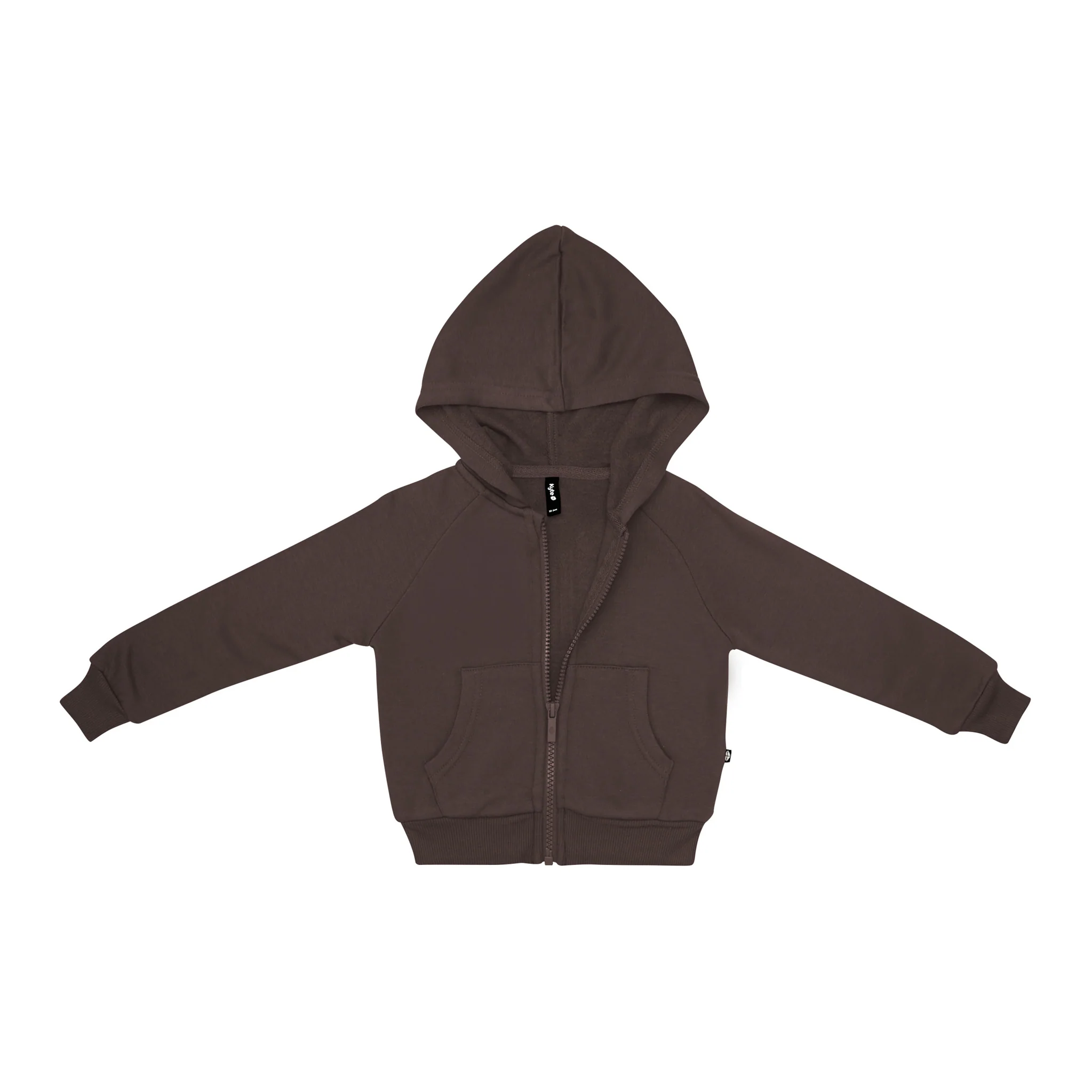 Fleece Zip Up Hoodie in Espresso - Image 2