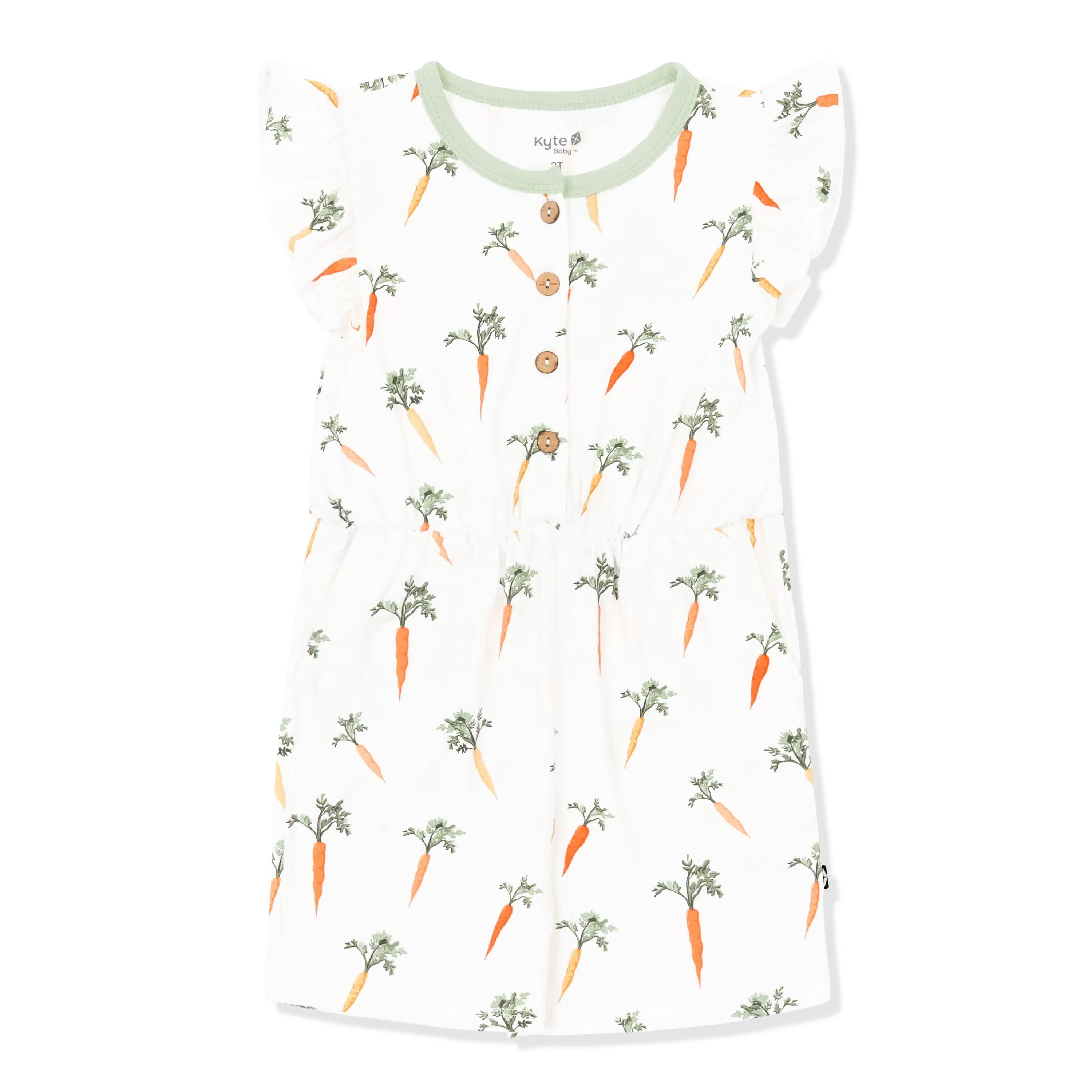Flutter Sleeve Romper in Carrot - Image 2