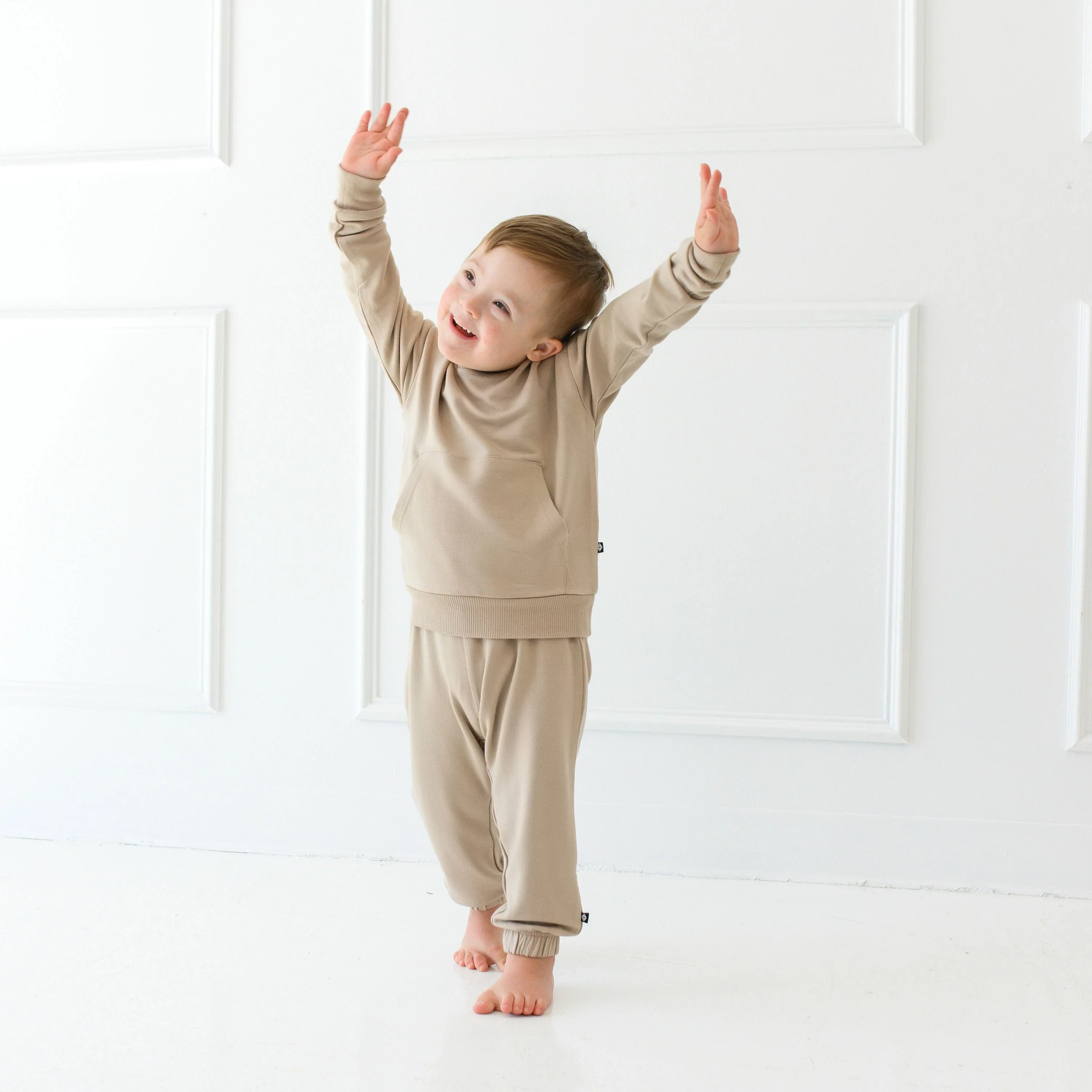 French Terry Jogger Set in Almond - Image 4