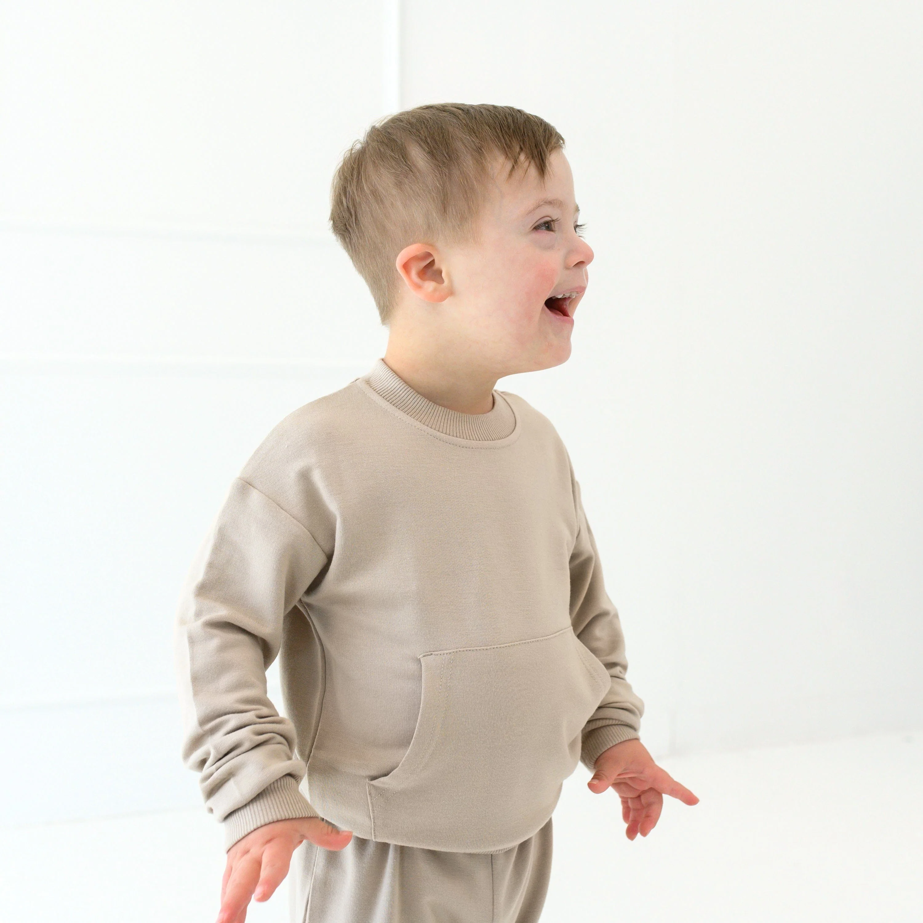 French Terry Jogger Set in Almond - Image 5
