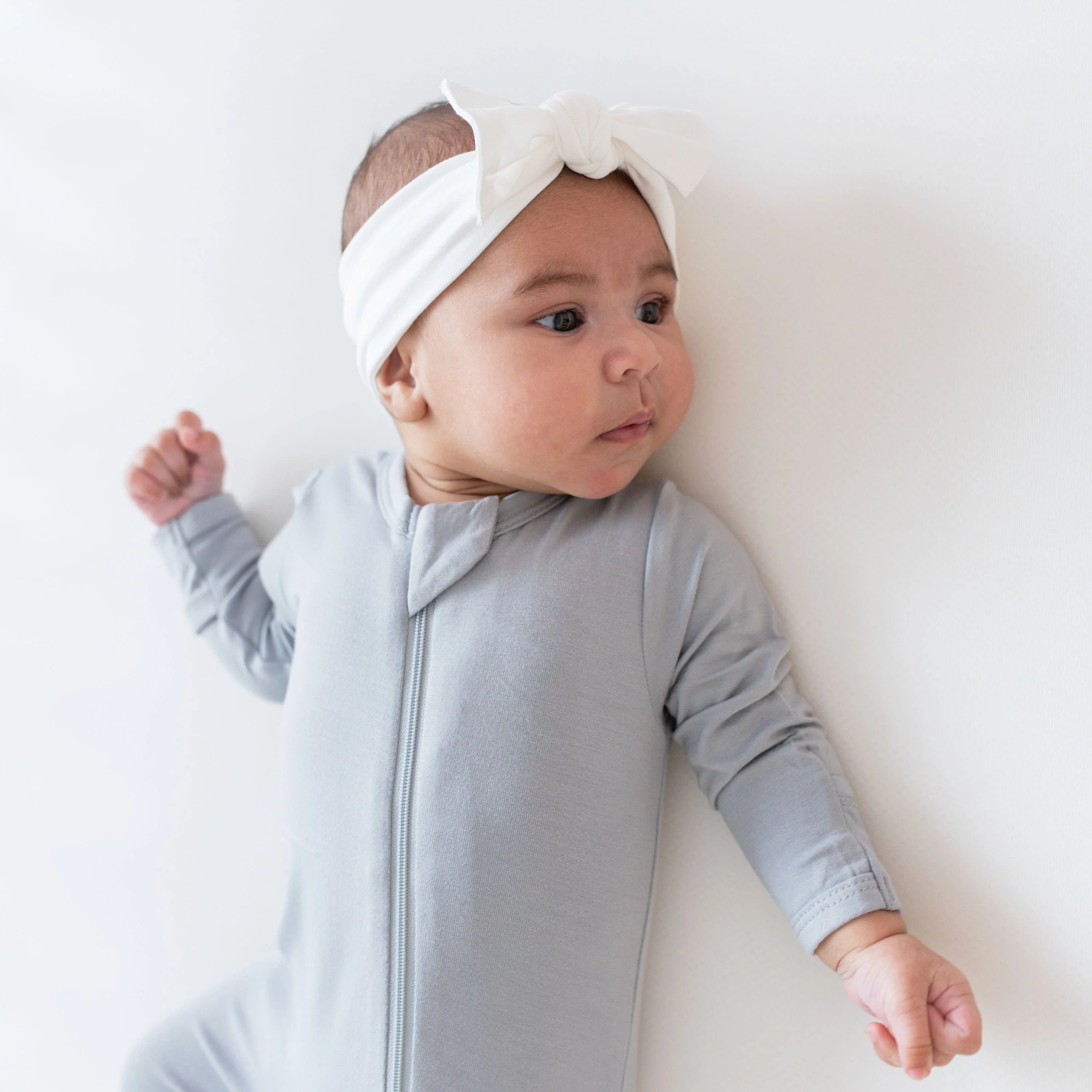 Knotted Bow Headband in Cloud - Image 3