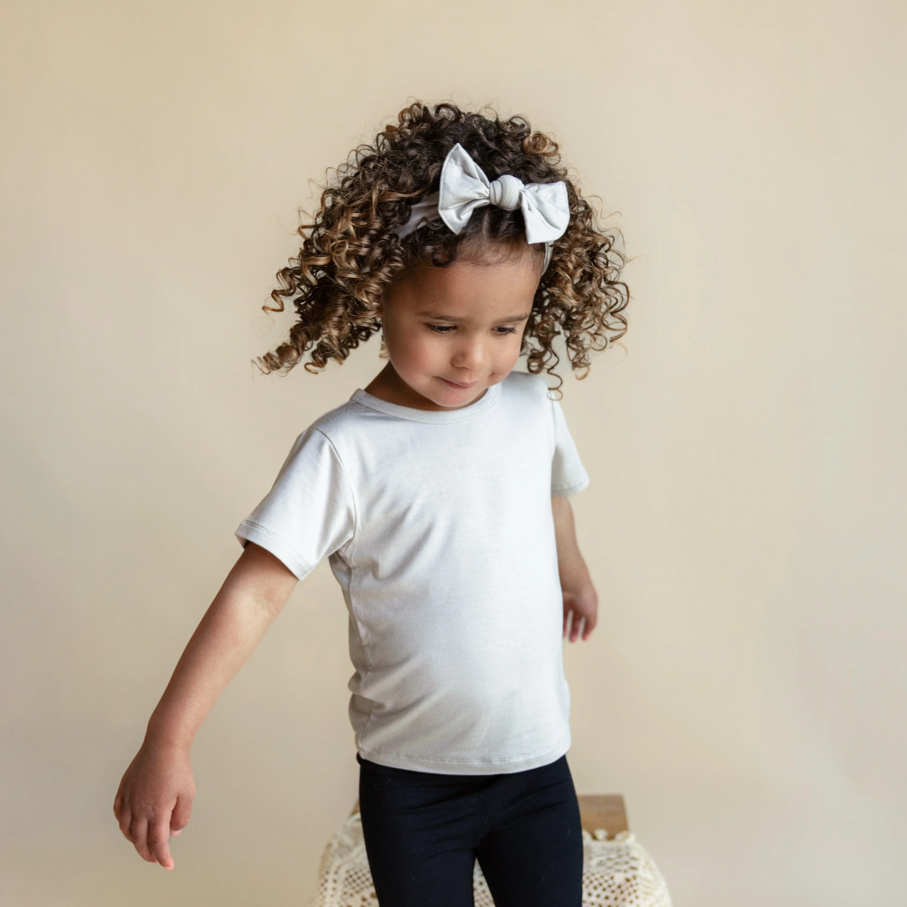 Knotted Bow Headband in Oat - Image 3