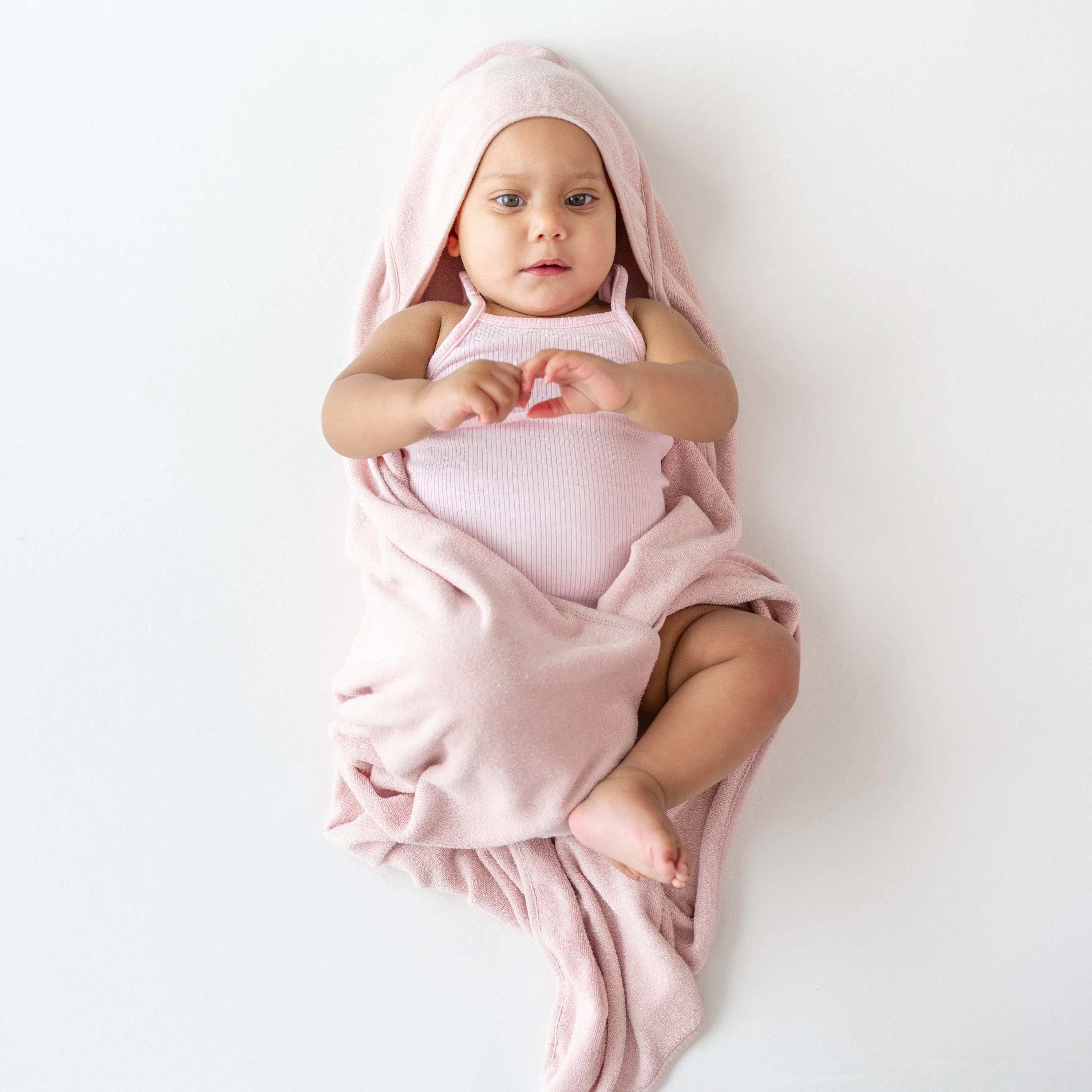 Hooded Bath Towel in Blush - Image 3
