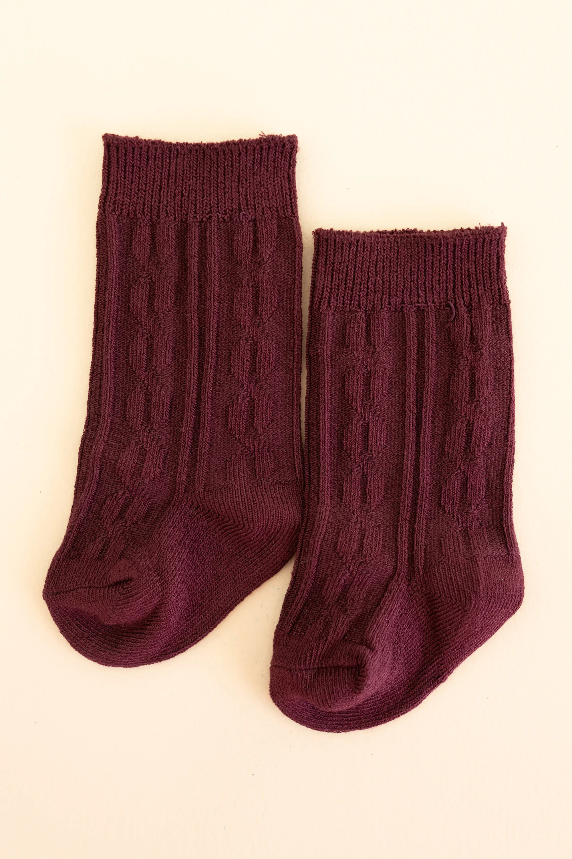 Knee High Socks in Burgundy - Image 2