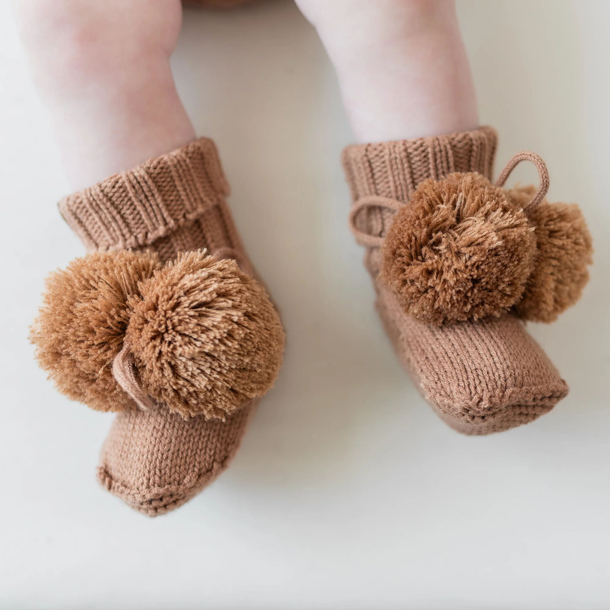 Knit Booties in Latte - Image 3
