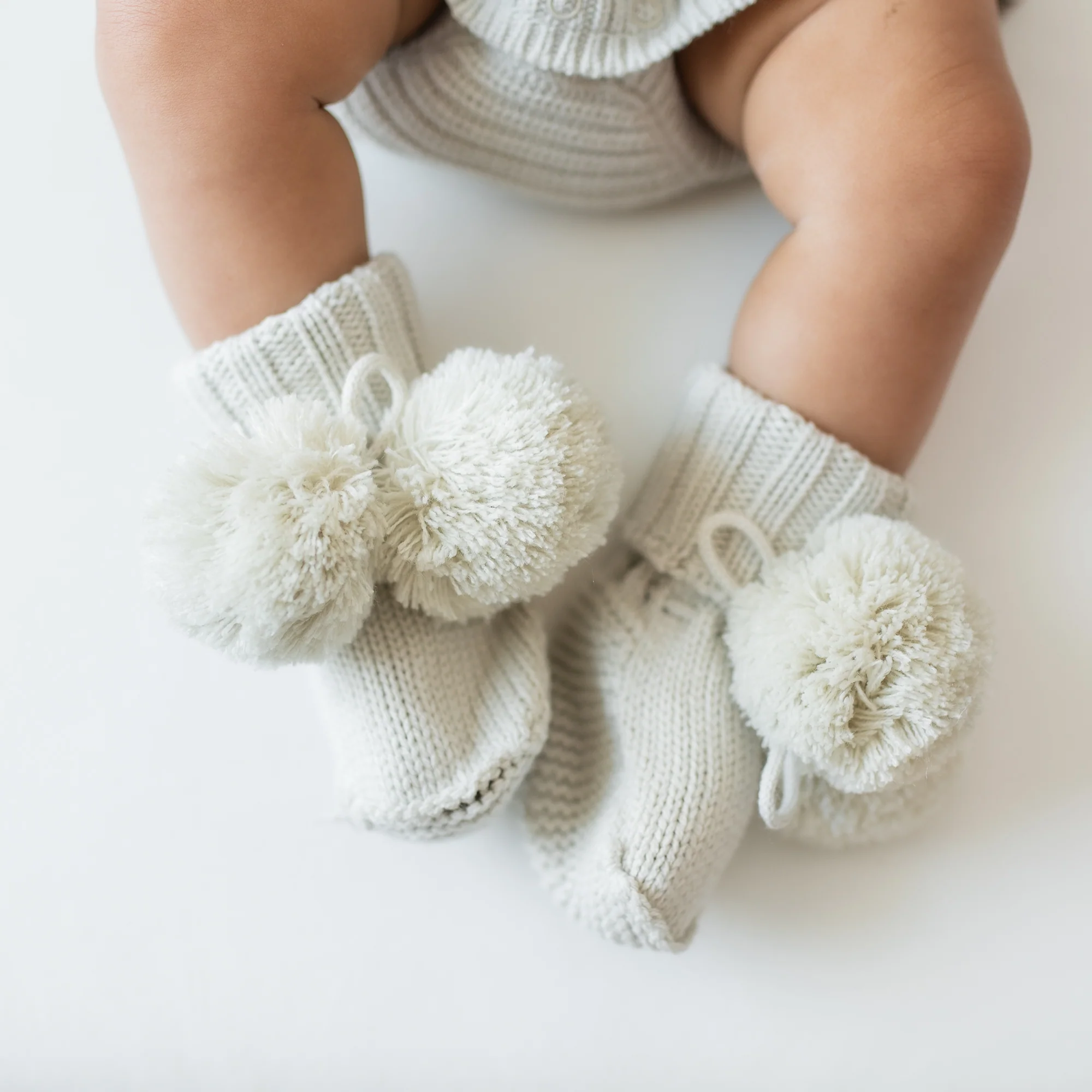 Knit Booties in Oat - Image 3