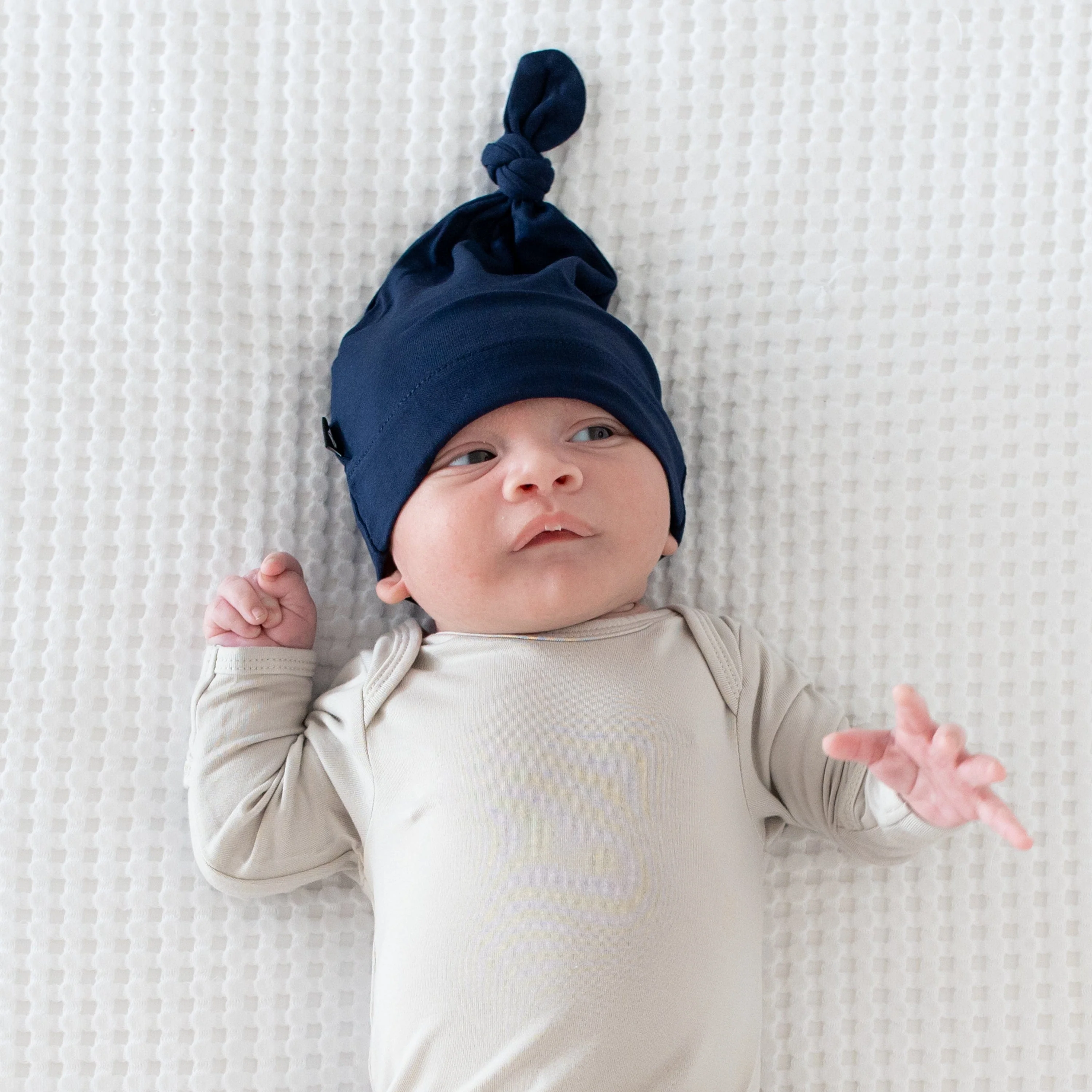 Knotted Cap in Navy - Image 3