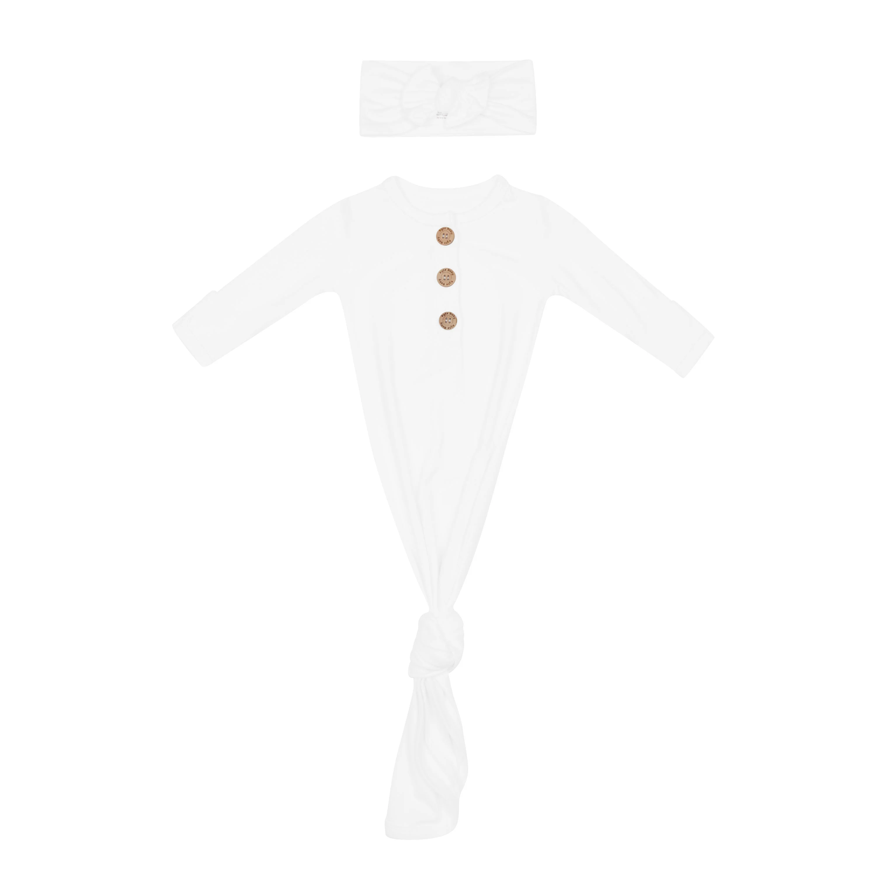 Knotted Gown with Bow Set in Cloud - Image 2