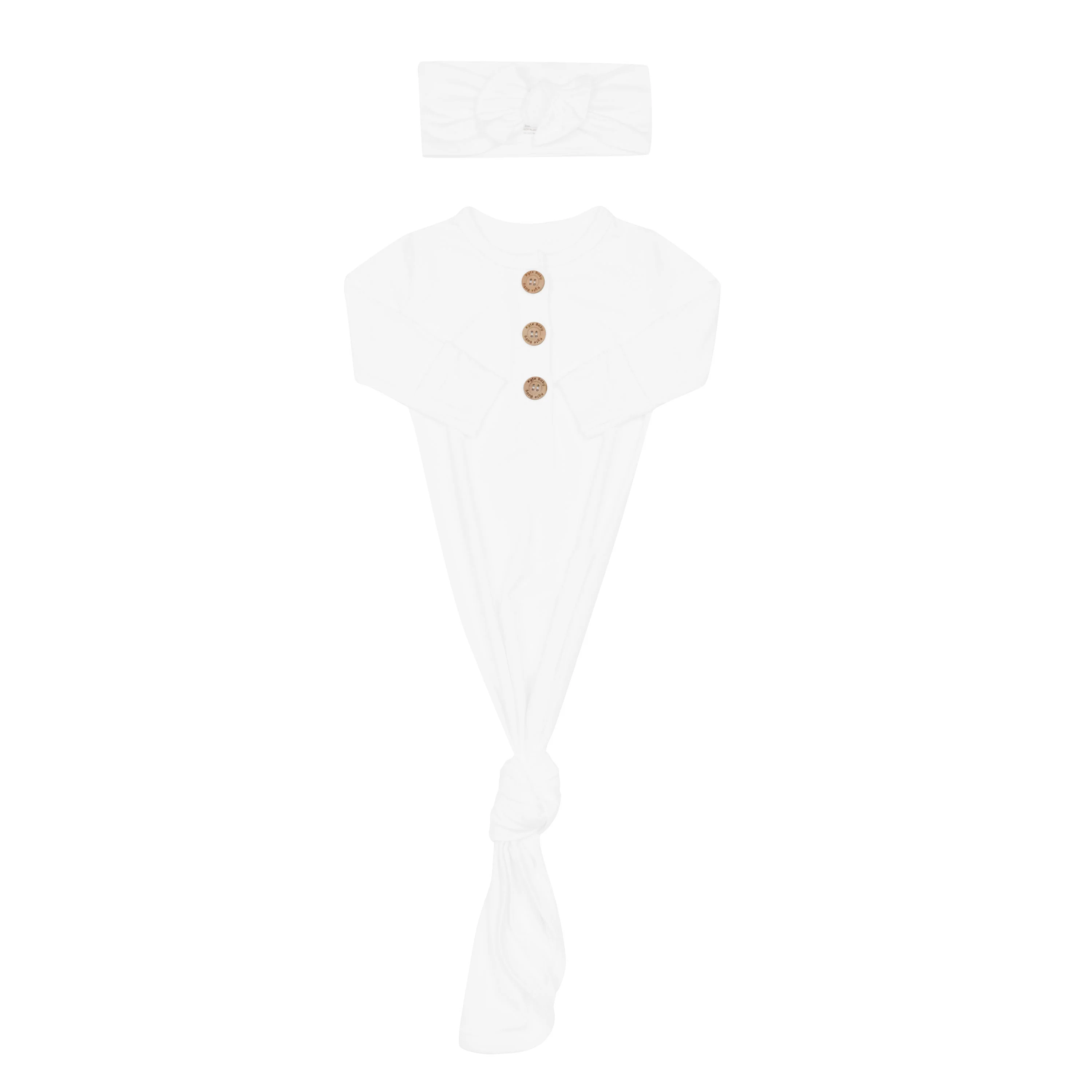 Knotted Gown with Bow Set in Cloud - Image 4