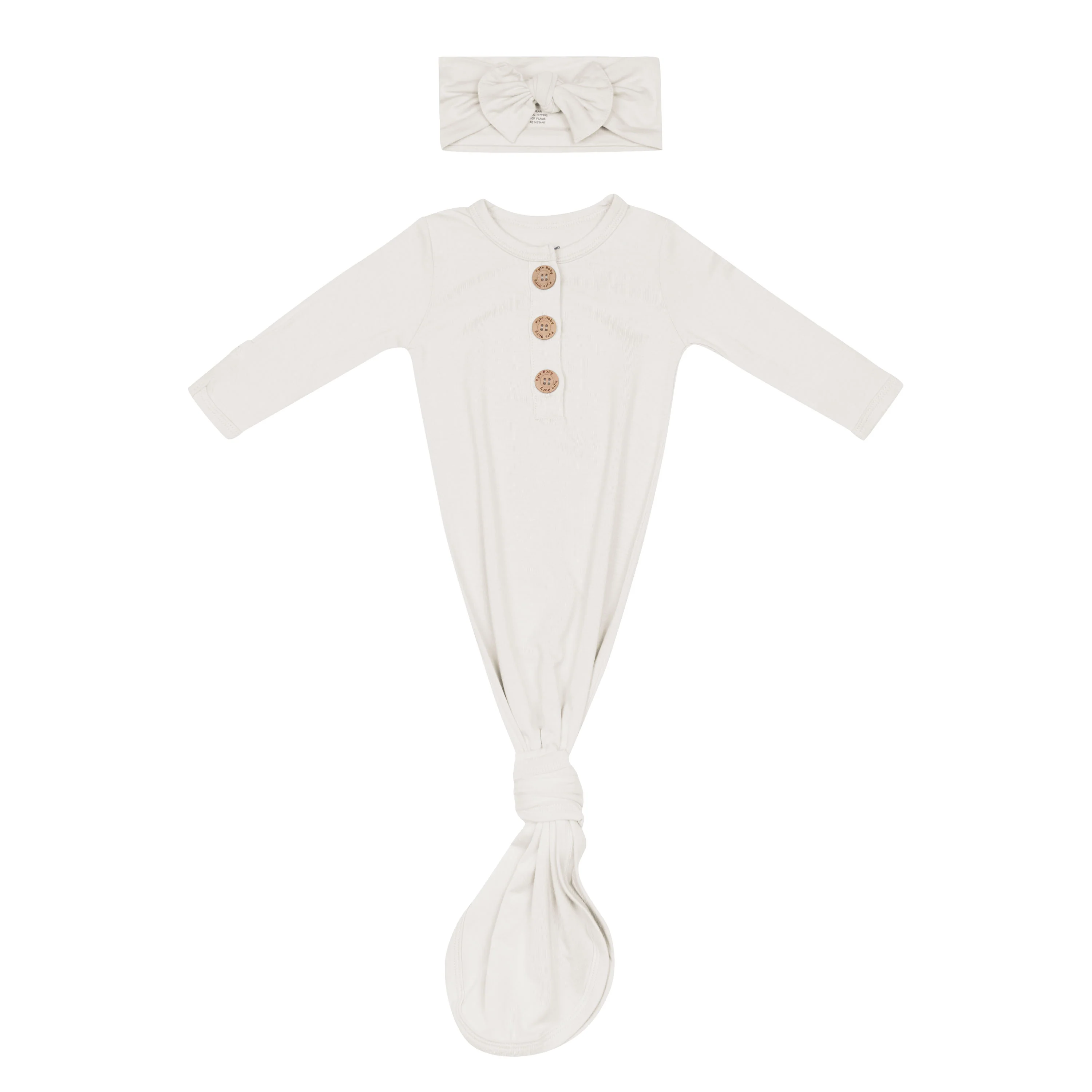 Knotted Gown with Bow Set in Oat - Image 2