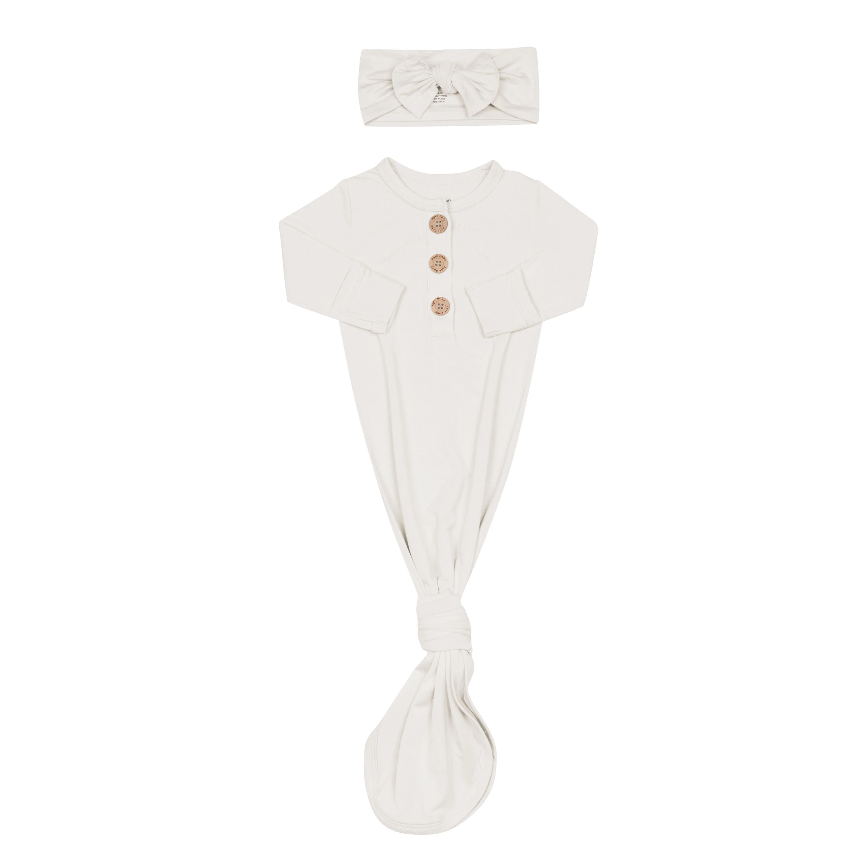 Knotted Gown with Bow Set in Oat - Image 3