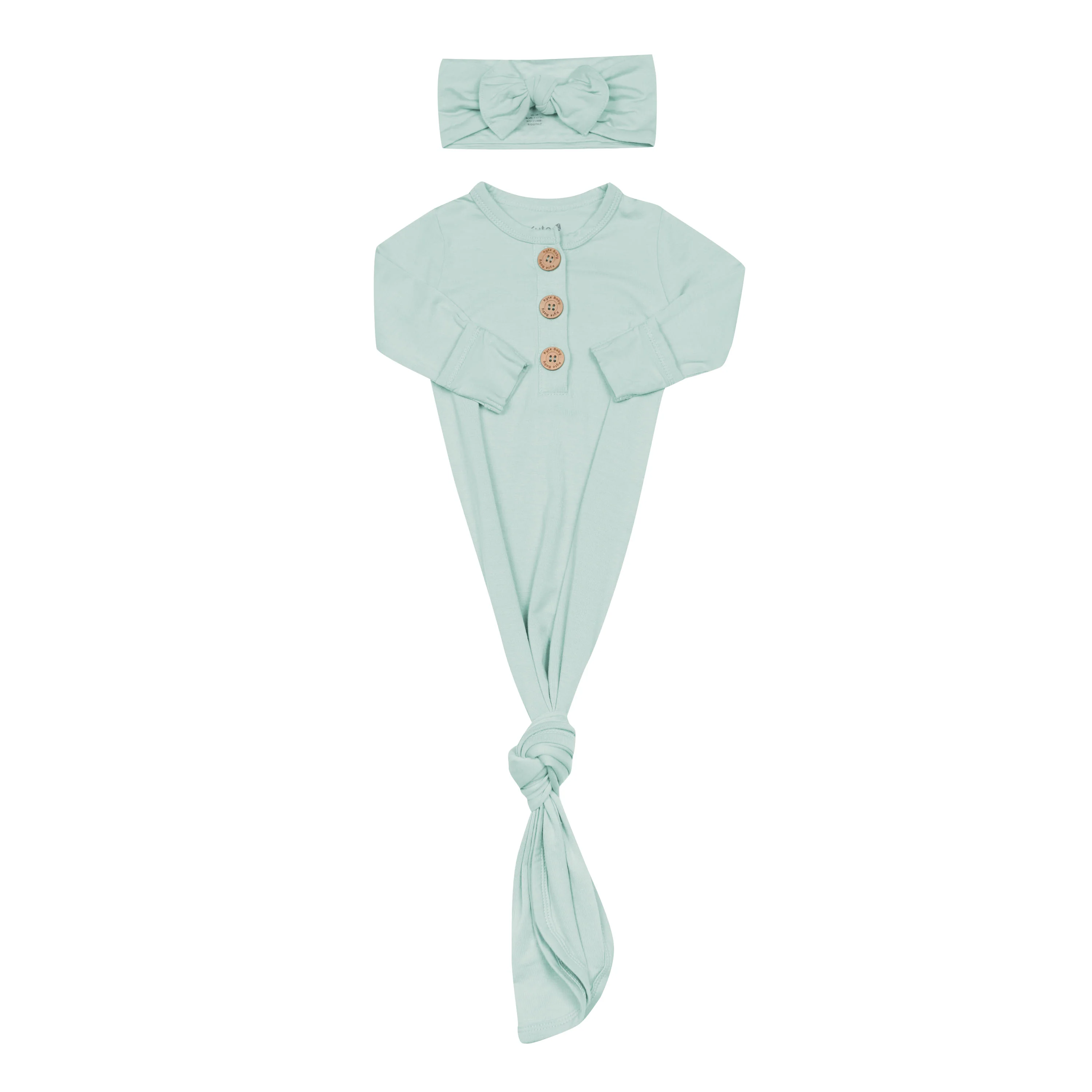 Knotted Gown with Bow Set in Sage - Image 3