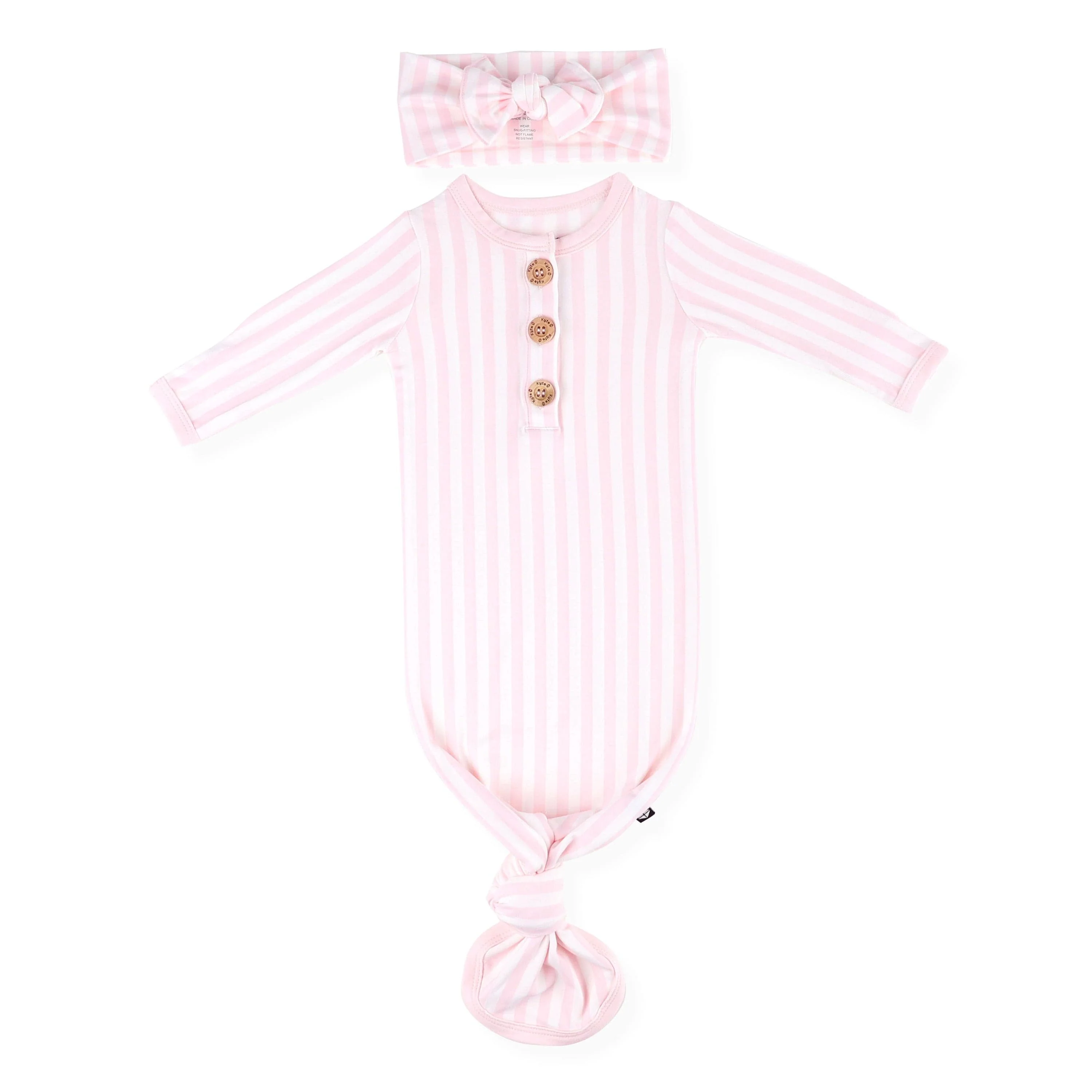 Knotted Gown with Bow Set in Small Sakura Stripe - Image 2