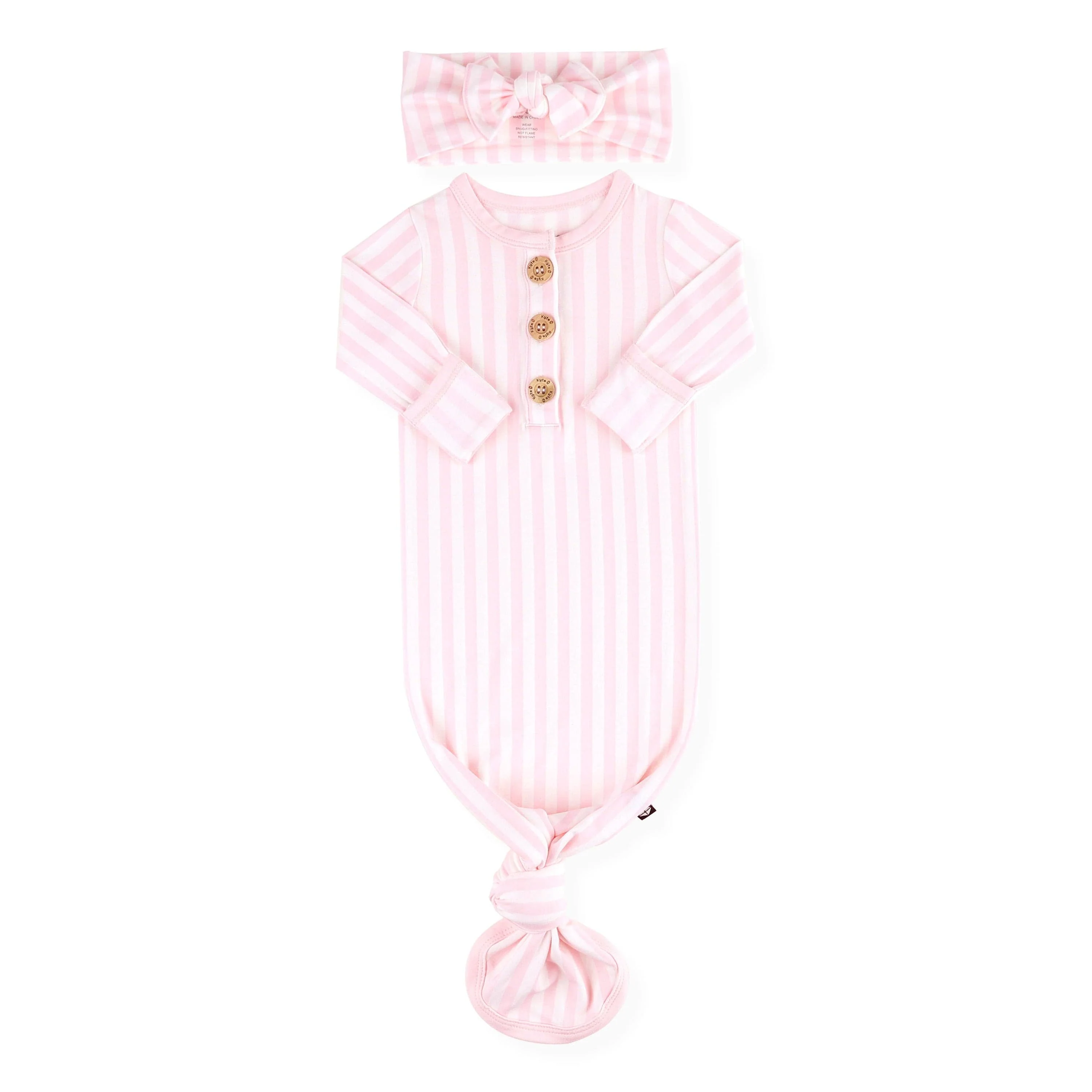 Knotted Gown with Bow Set in Small Sakura Stripe - Image 4