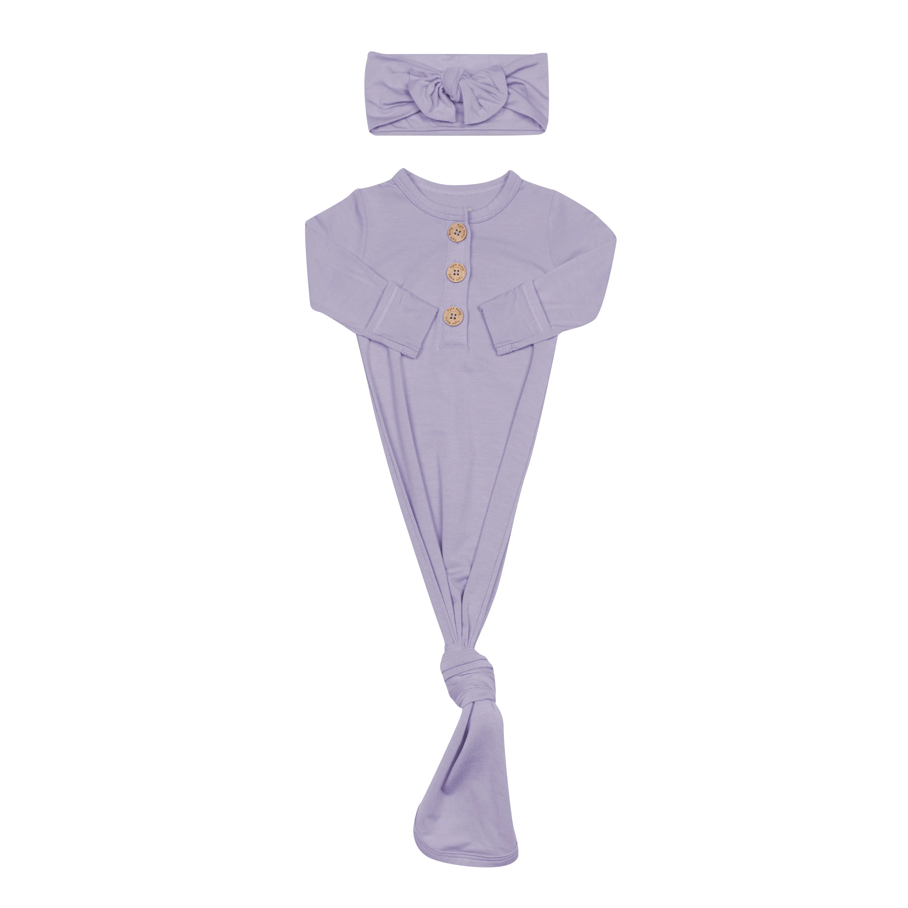 Knotted Gown with Bow Set in Taro - Image 3